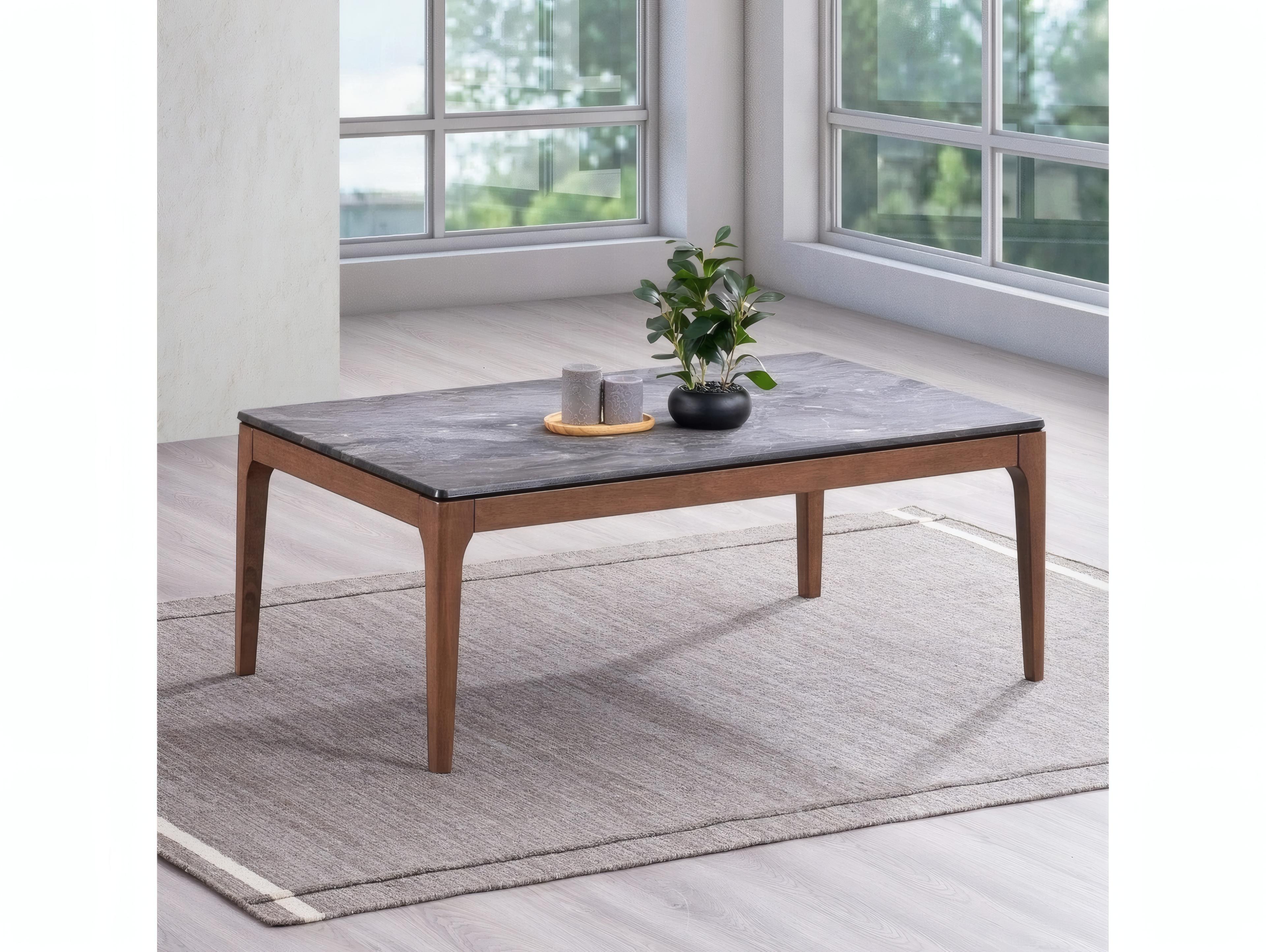 Acme Furniture Bevis Rectangular Engineered Stone Walnut Coffee Table