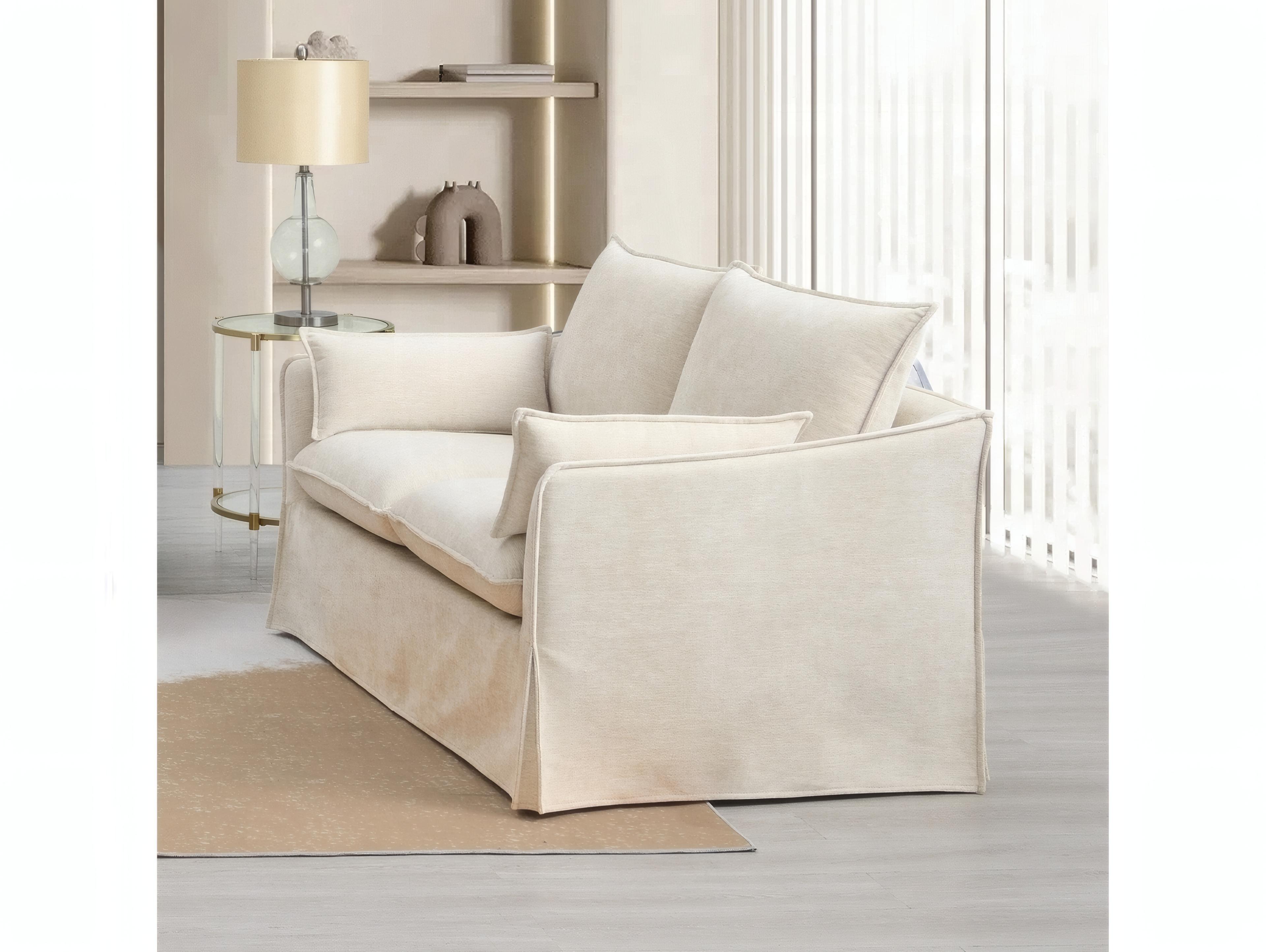 Acme Furniture Shane Beige Linen Upholstered Loveseat
