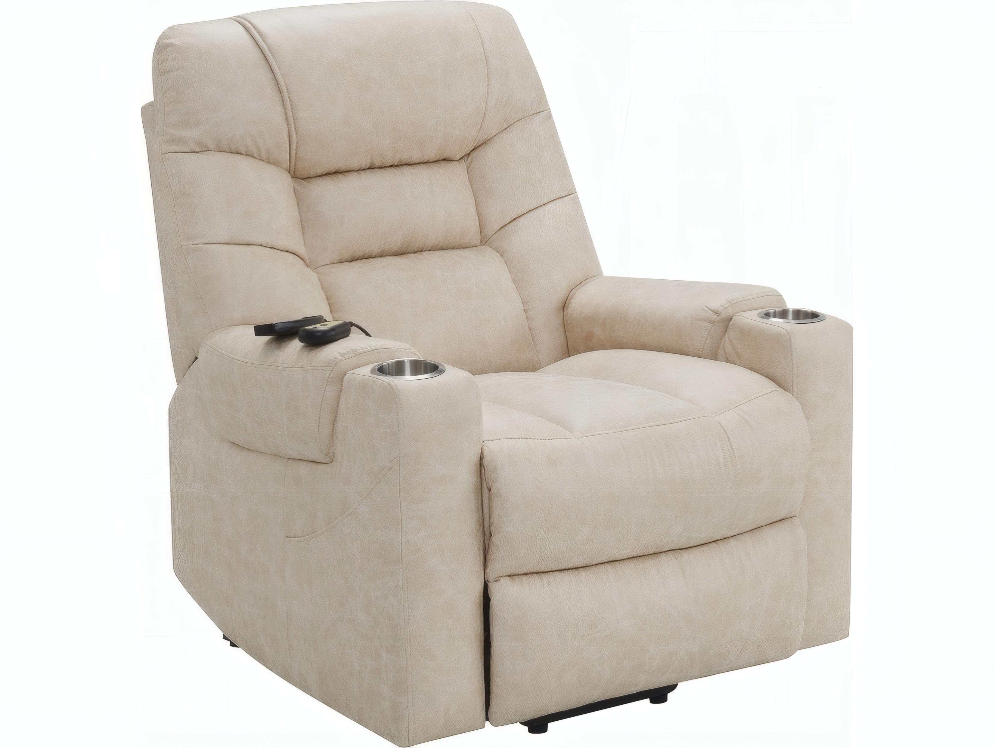 Acme Furniture Ivory Polished Microfiber Cream Upholstered Recliner