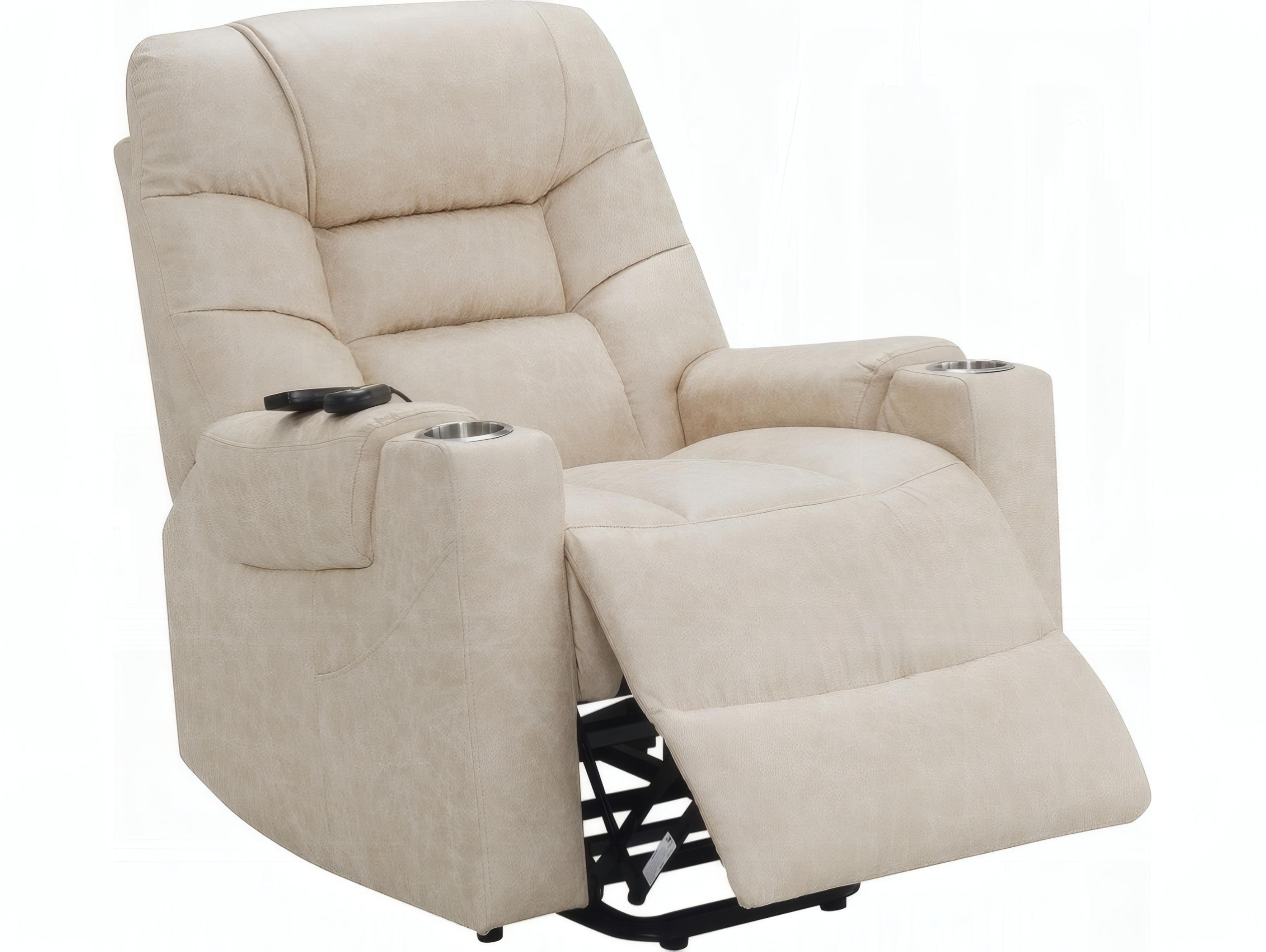 Acme Furniture Ivory Polished Microfiber Cream Upholstered Recliner