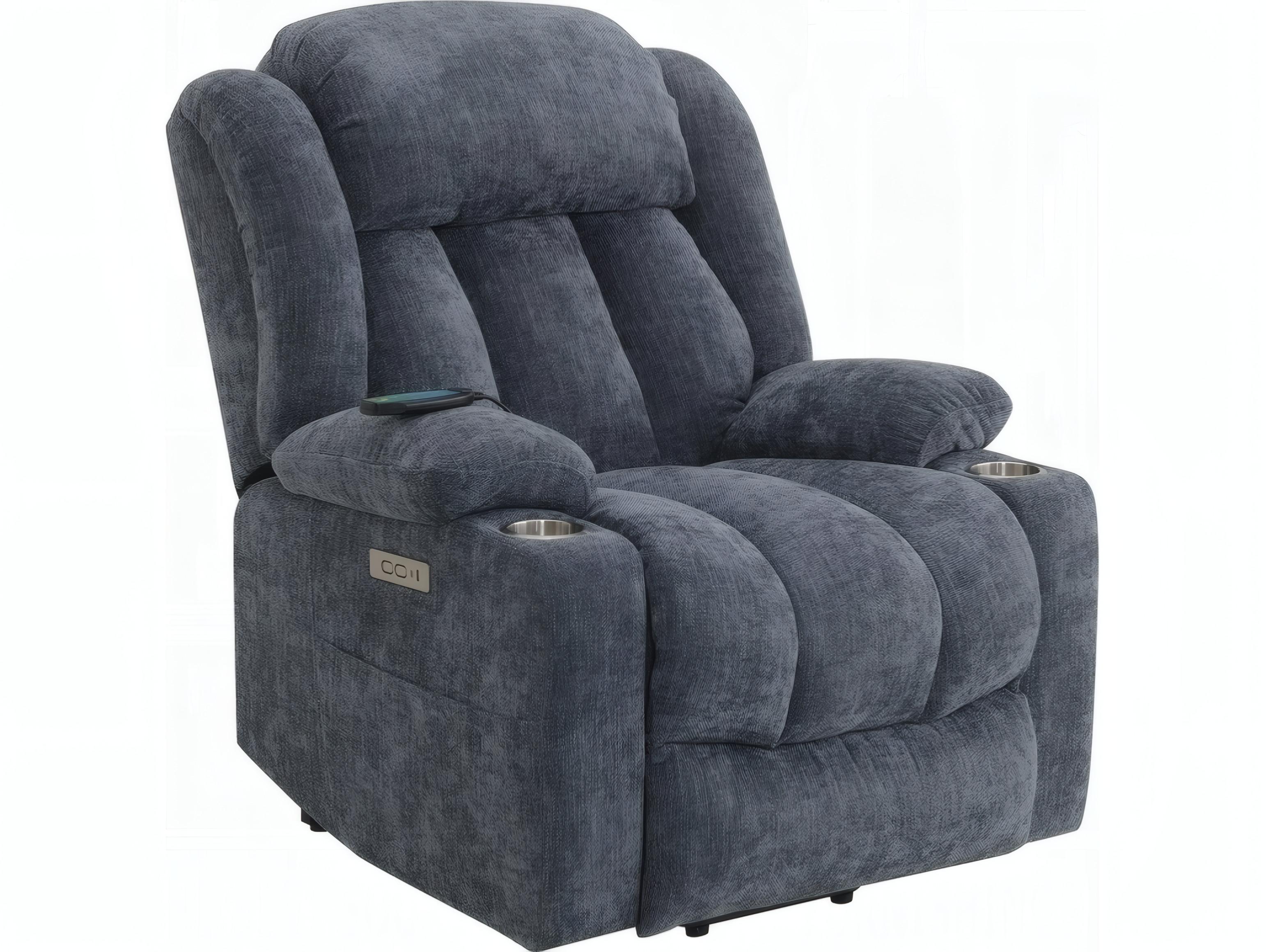 Acme Furniture Omarion Blue Chenille Upholstered Recliner