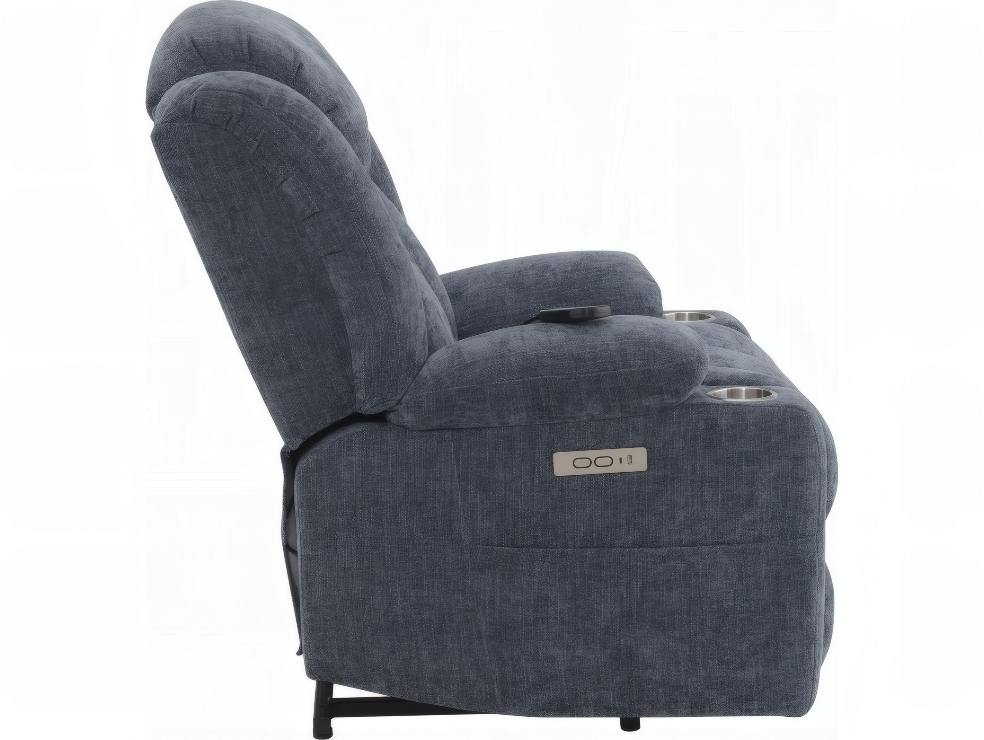 Acme Furniture Omarion Blue Chenille Upholstered Recliner