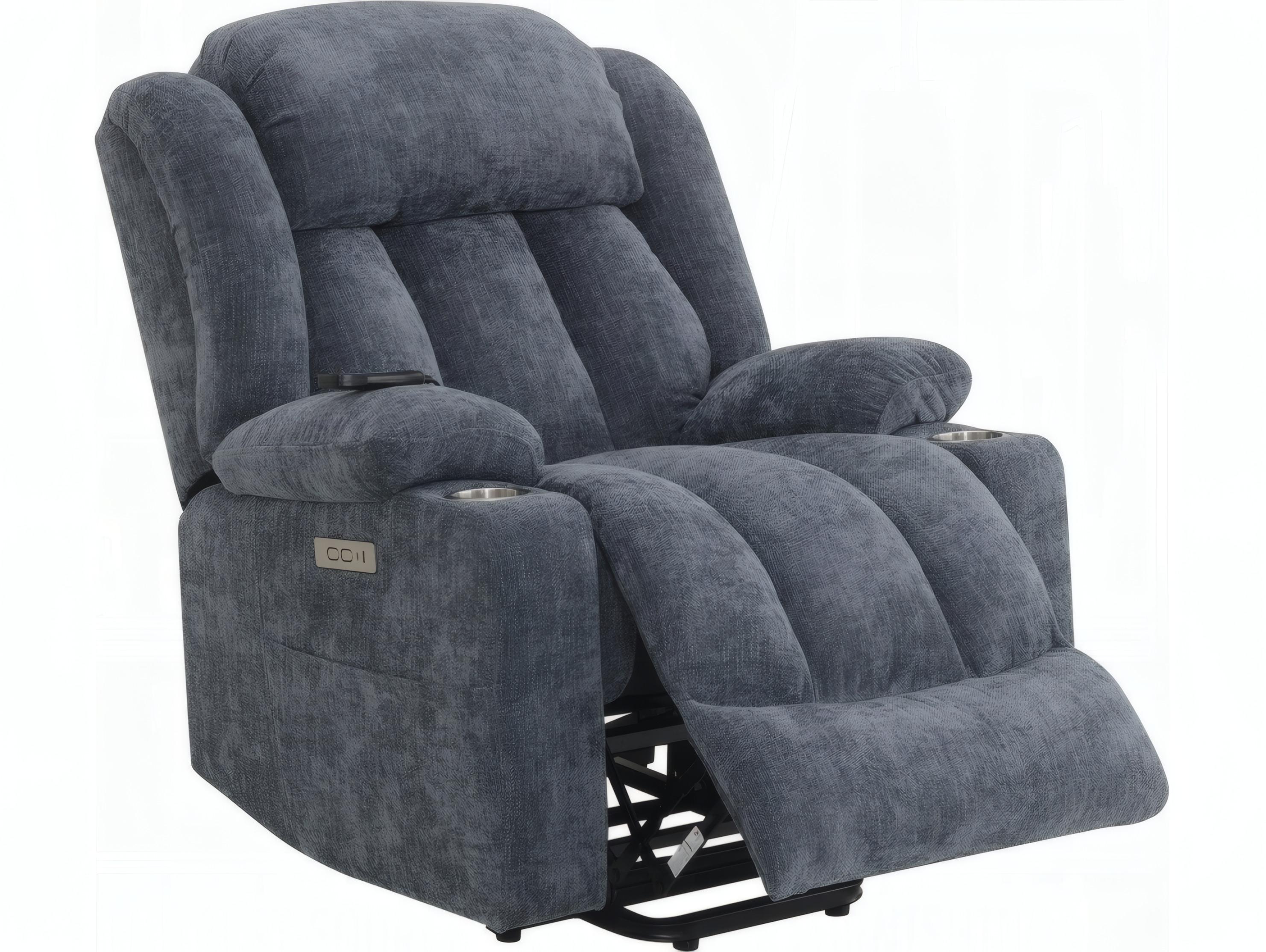 Acme Furniture Omarion Blue Chenille Upholstered Recliner