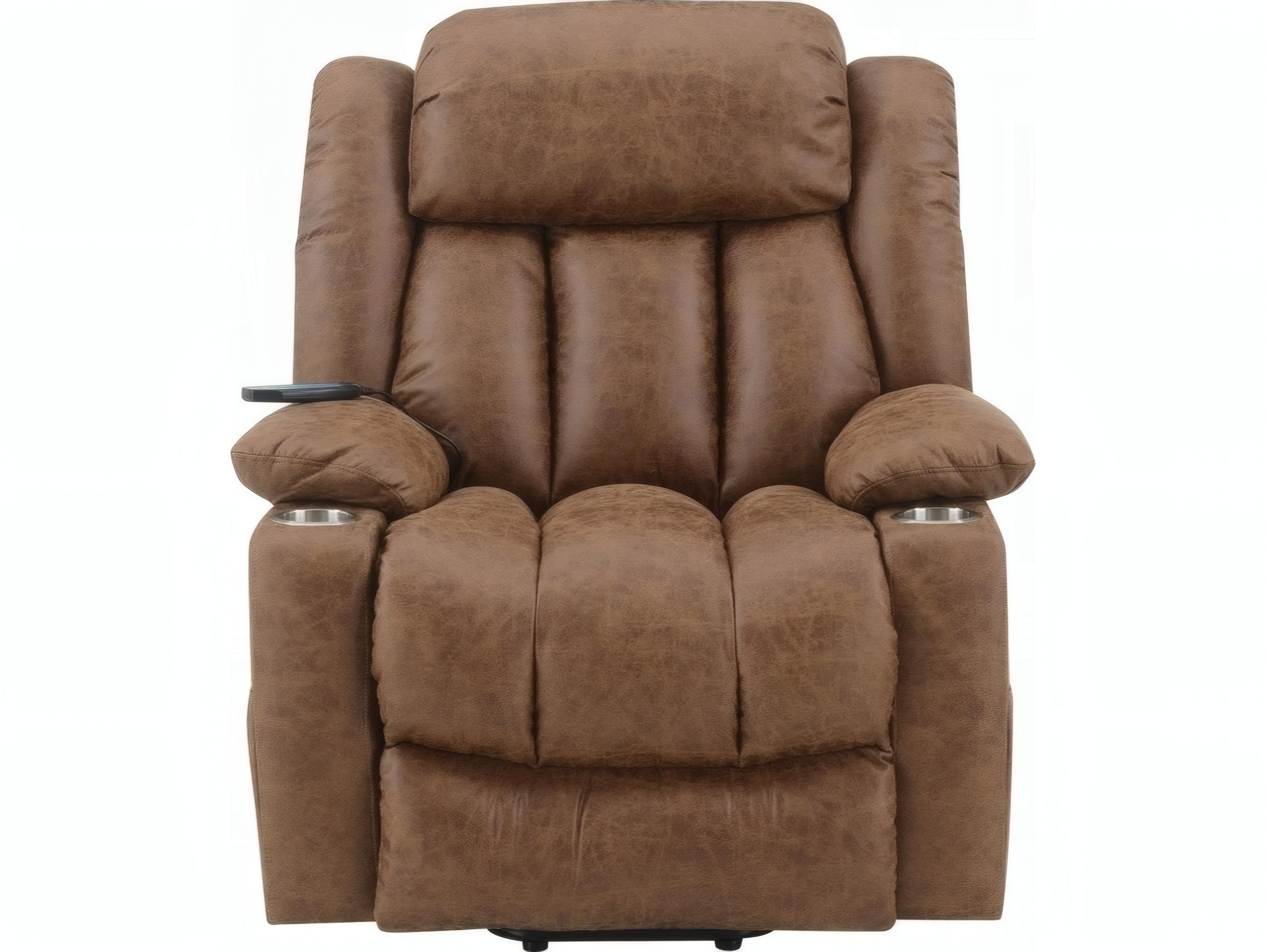 Acme Furniture Omarion Brown Polished Microfiber Upholstered Recliner