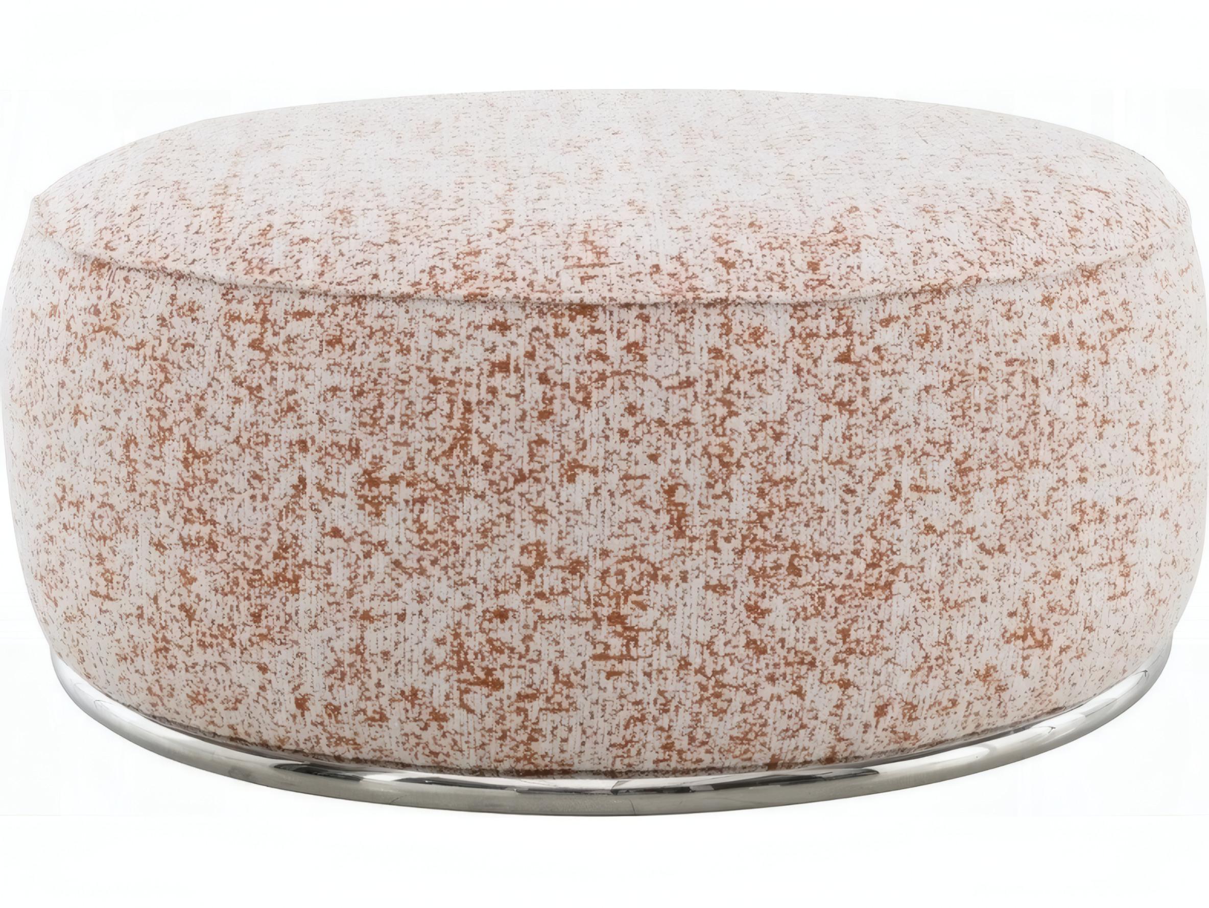 Acme Furniture Sahara Pattern Boucle Beige Upholstered Ottoman