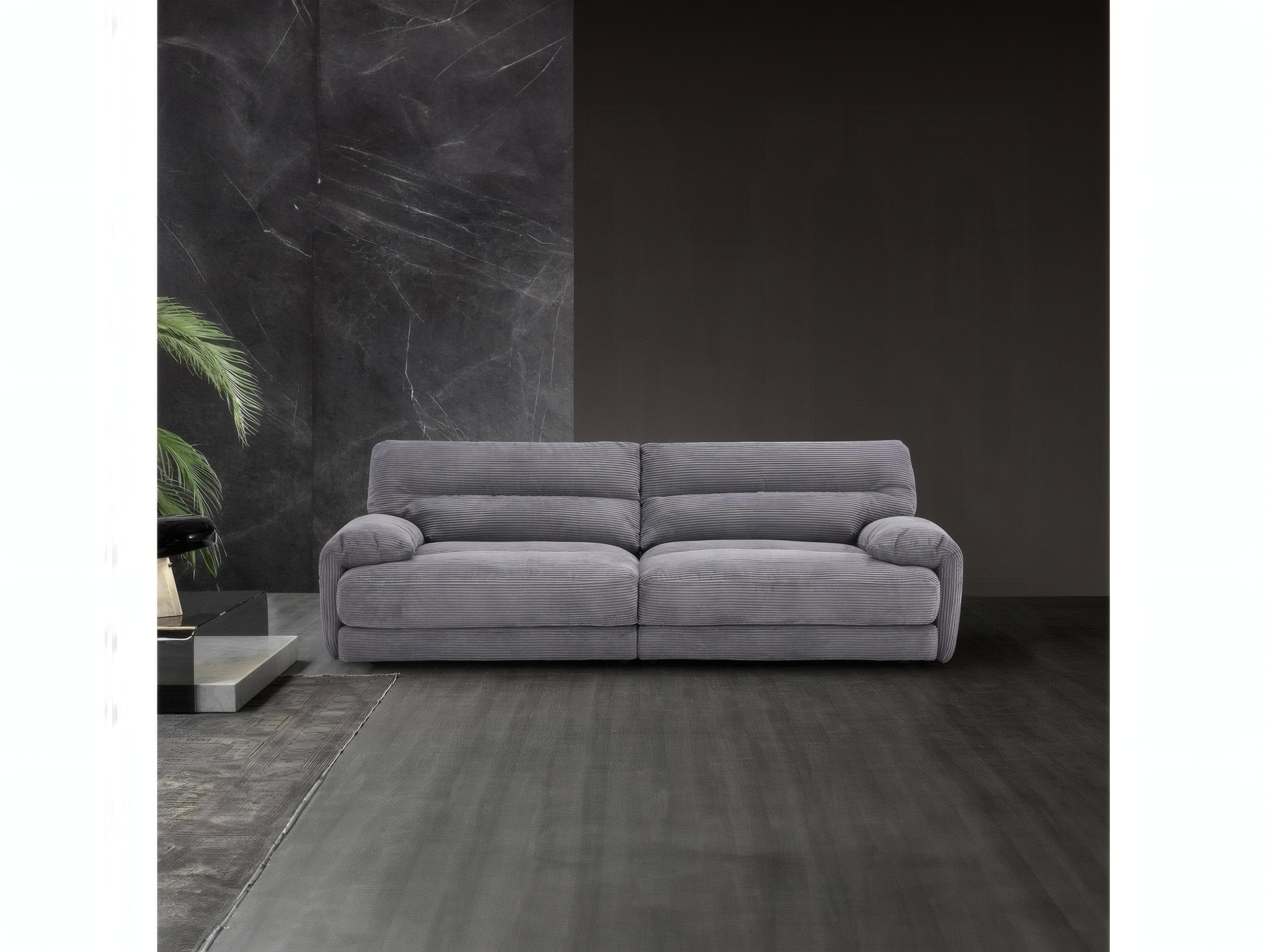 Acme Furniture Cadenza Gray Corduroy Upholstered Sofa