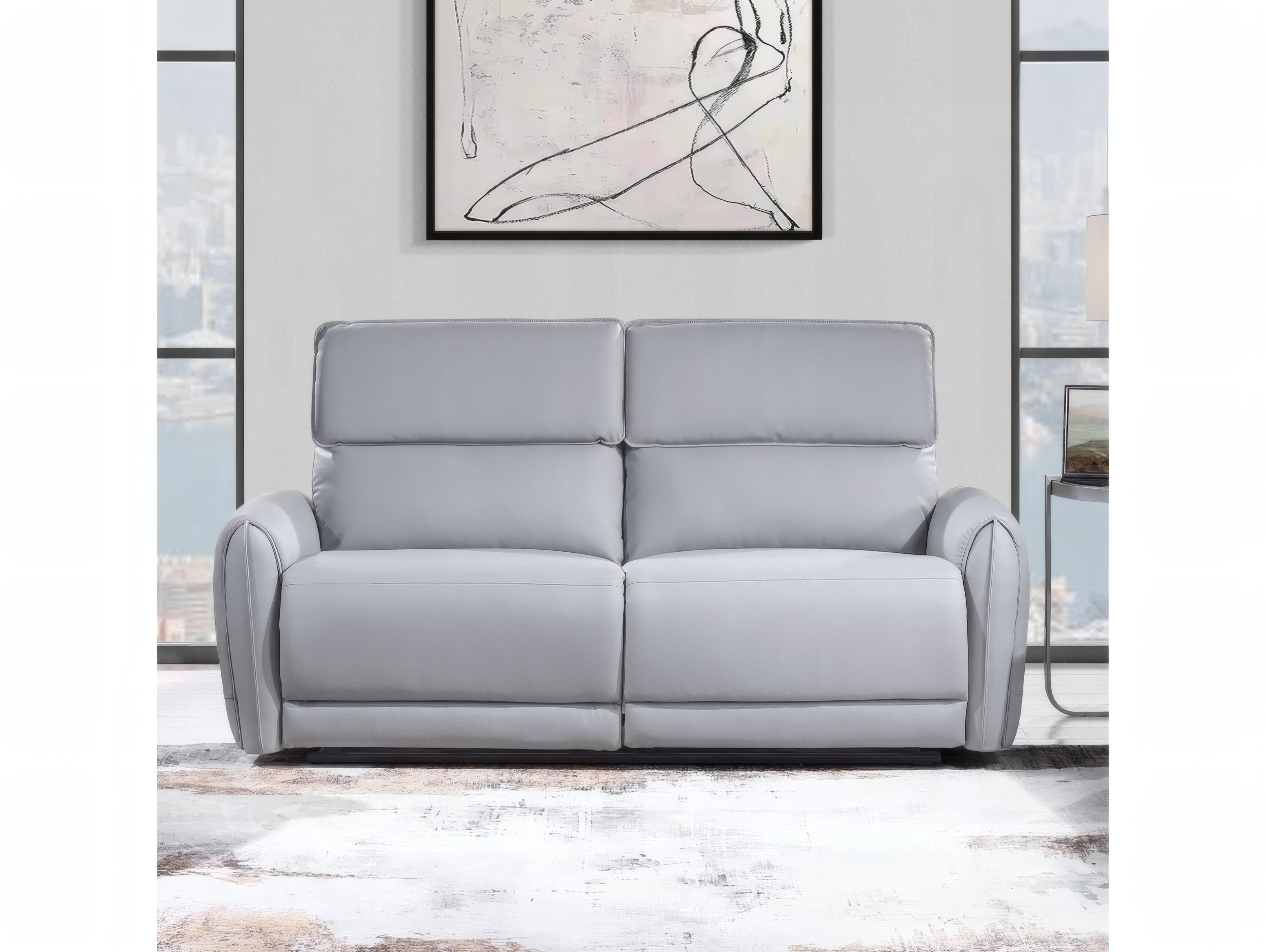 Acme Furniture Jeromie Gray Synthetic Leather Faux Sofa