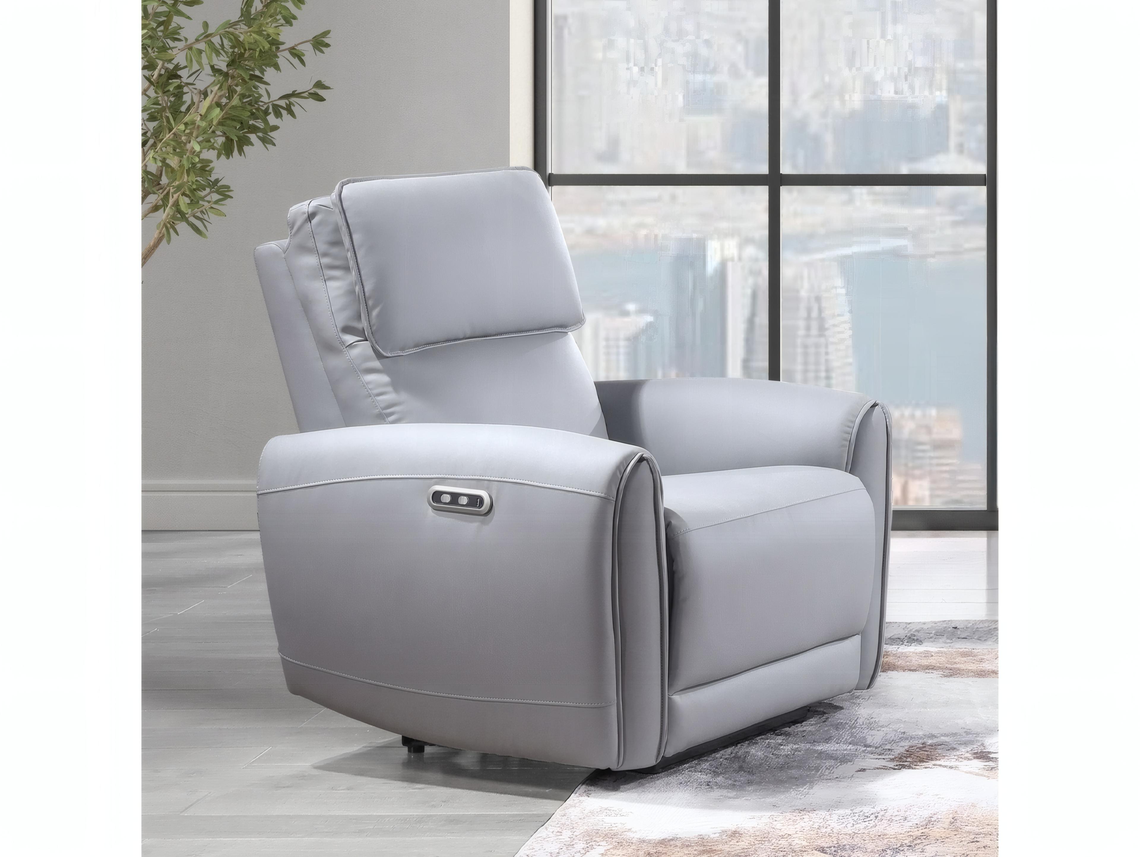 Acme Furniture Jeromie Gray Synthetic Leather Faux Recliner