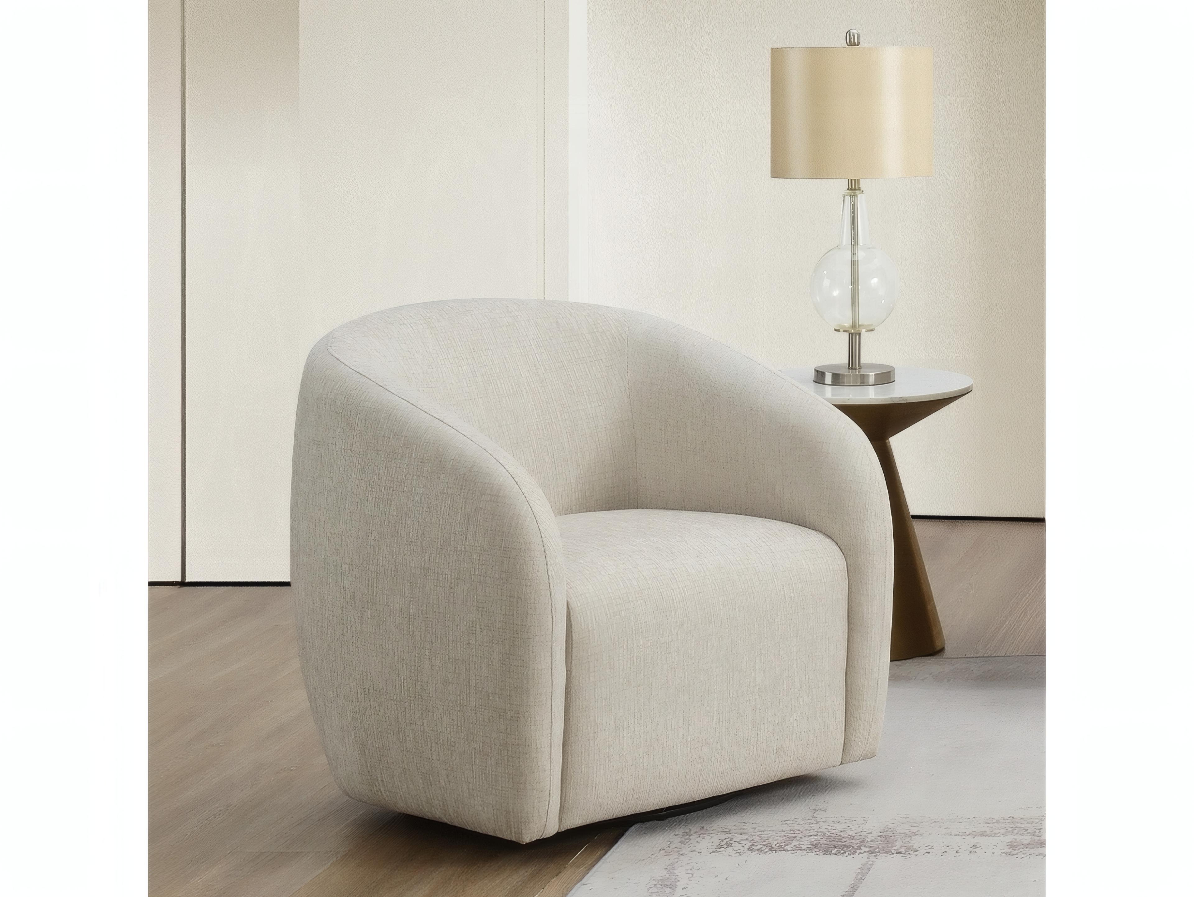 Acme Furniture Etienne Swivel Beige Accent Chair