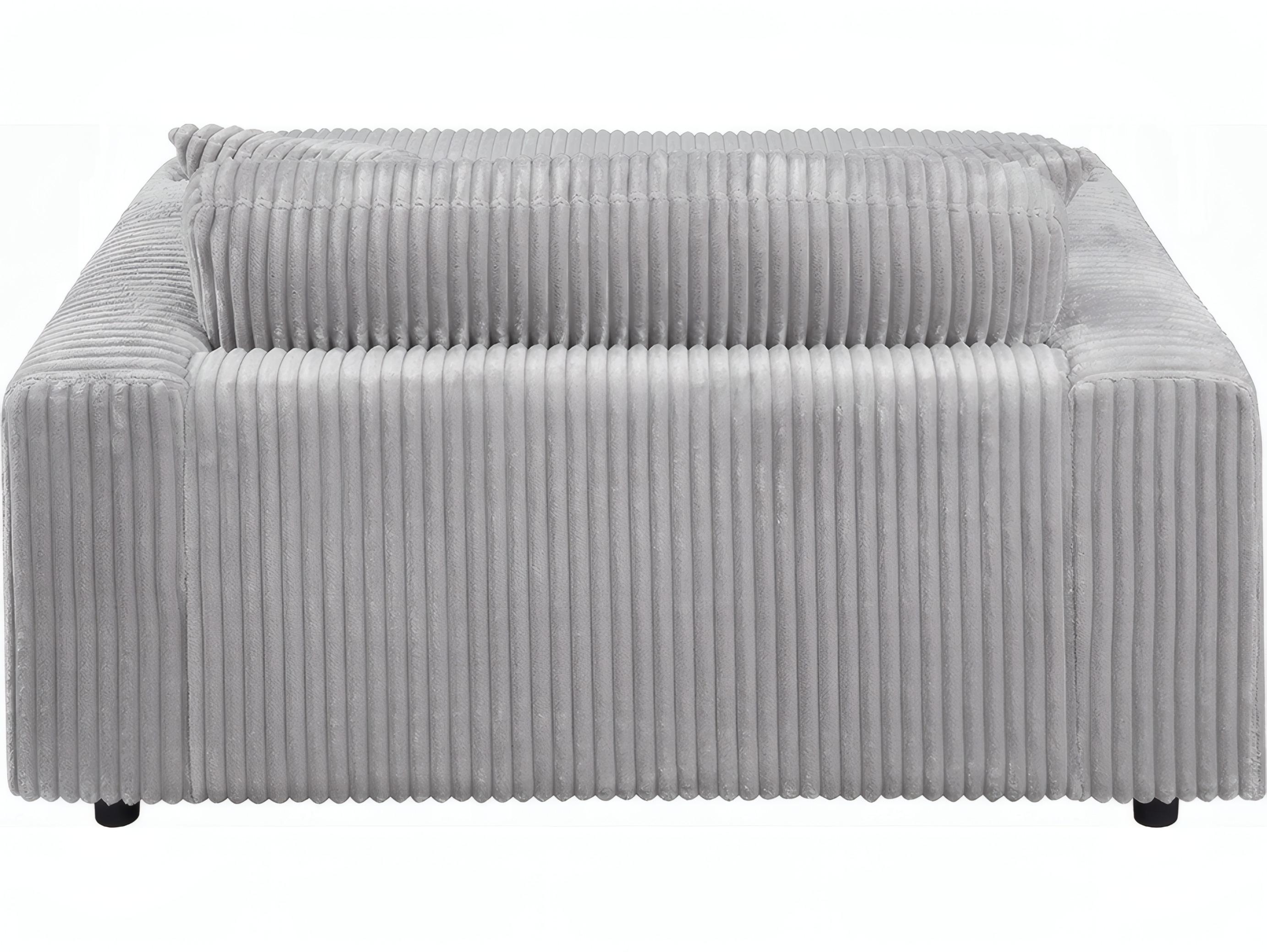 Acme Furniture Hilde Lighr Gray Corduroy Upholstered Chaise