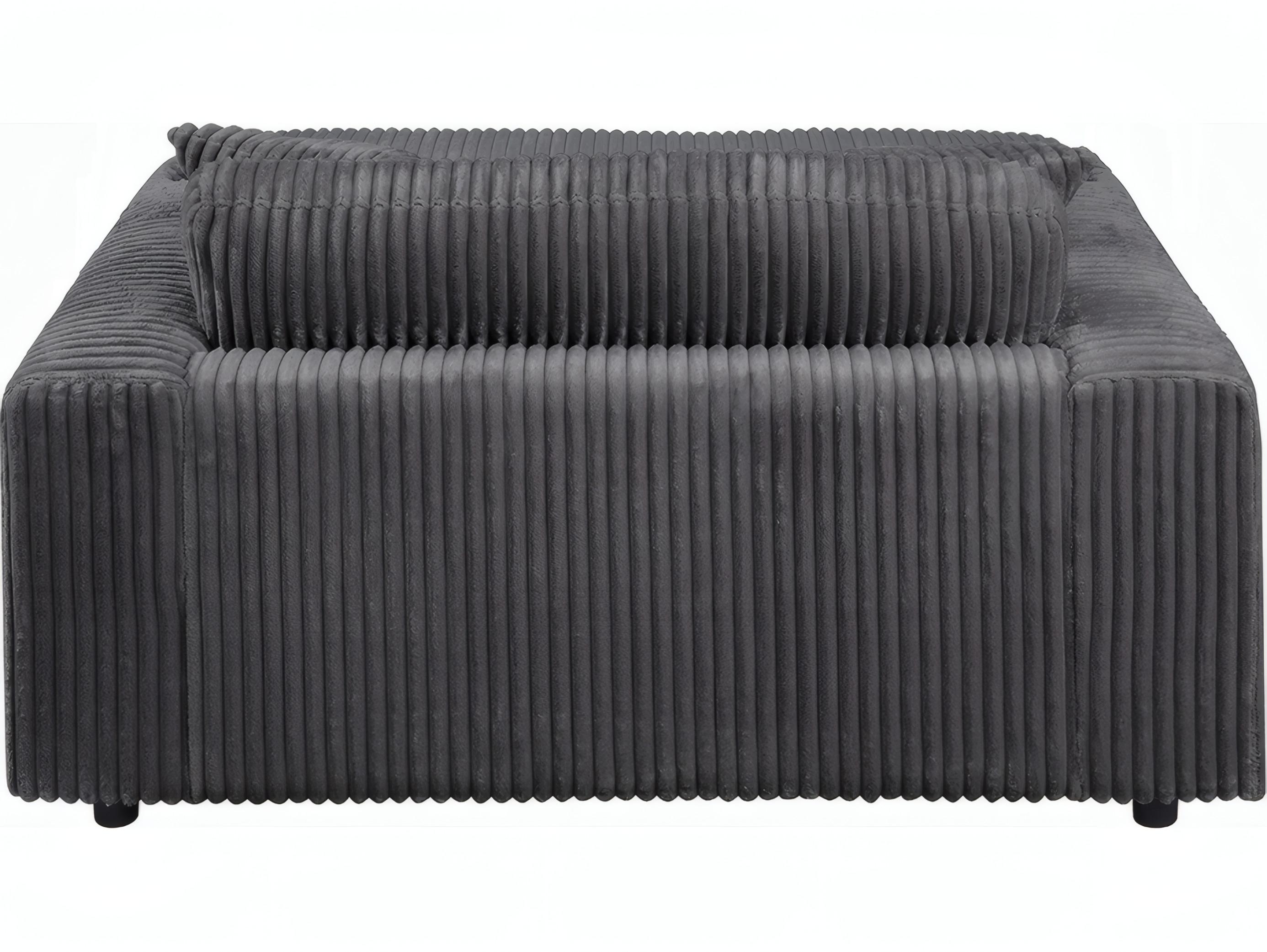 Acme Furniture Hilde Dark Gray Corduroy Upholstered Chaise