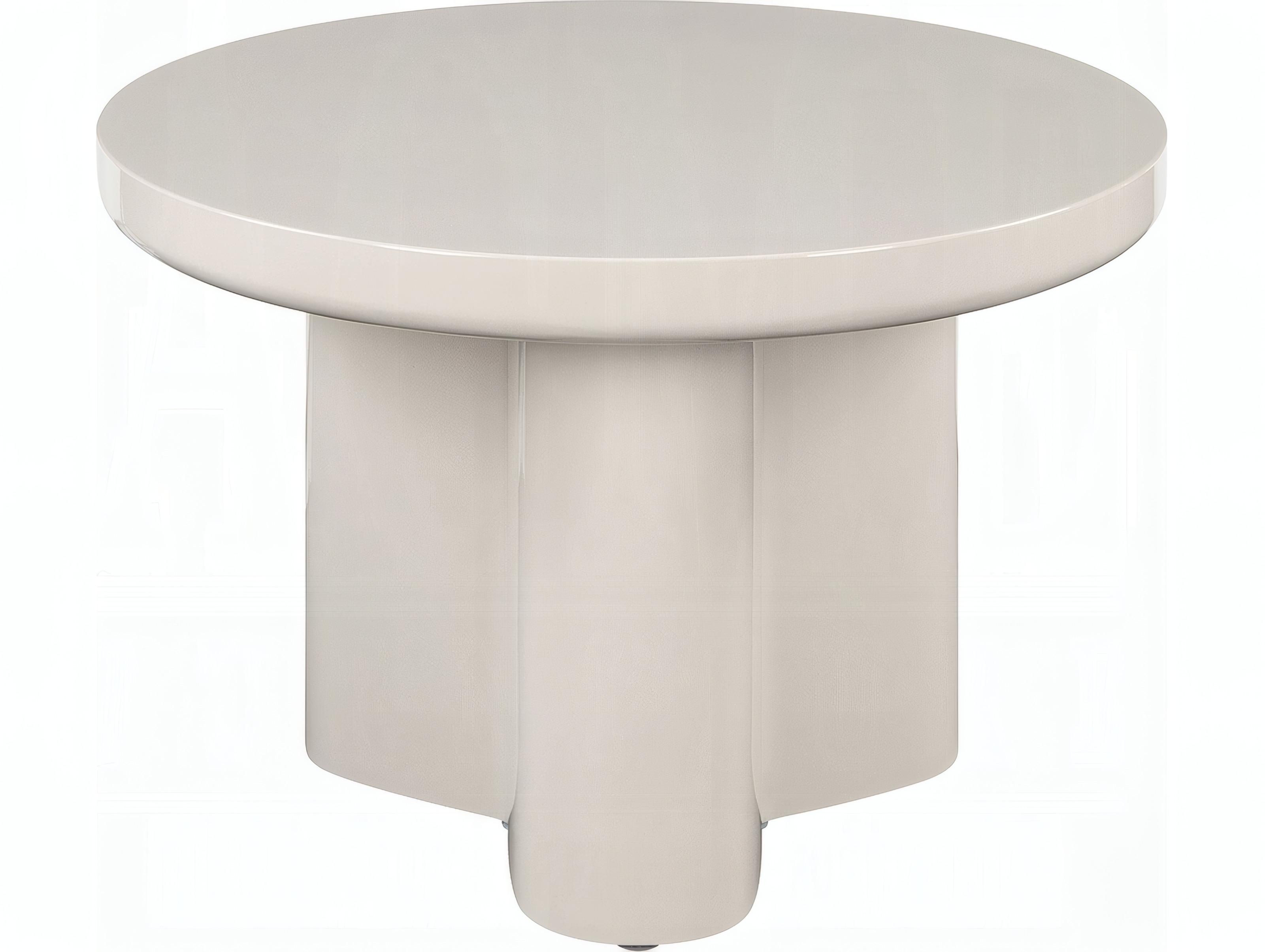 Acme Furniture Joane Round Wood Light Gray High Gloss End Table