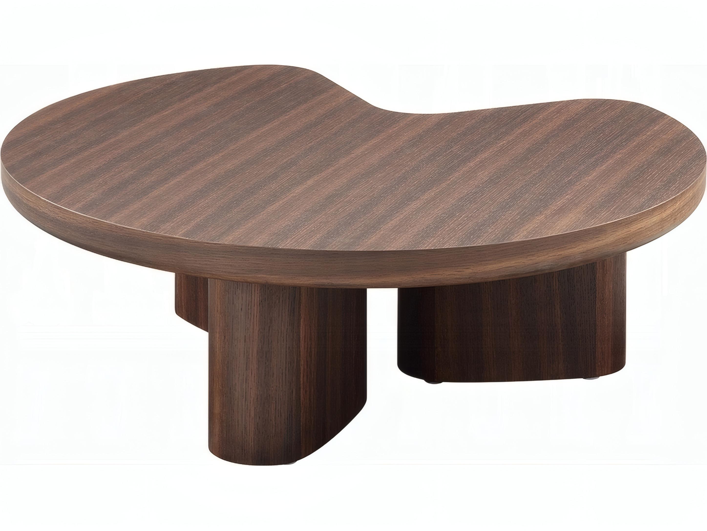 Acme Furniture Wood Smoked Oak Light Gray High Gloss Coffee Table