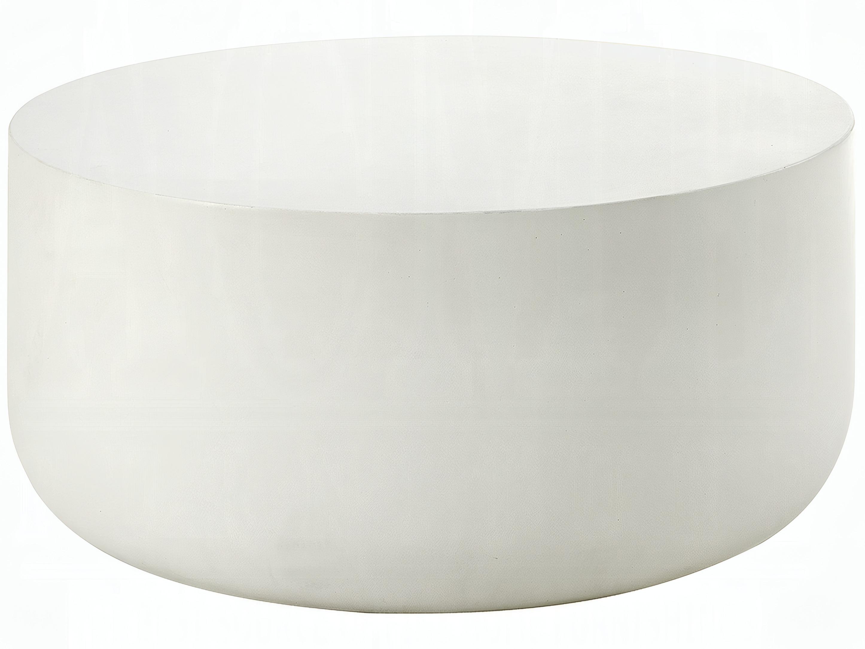 Acme Furniture Demilune Cement Natural White Coffee Table