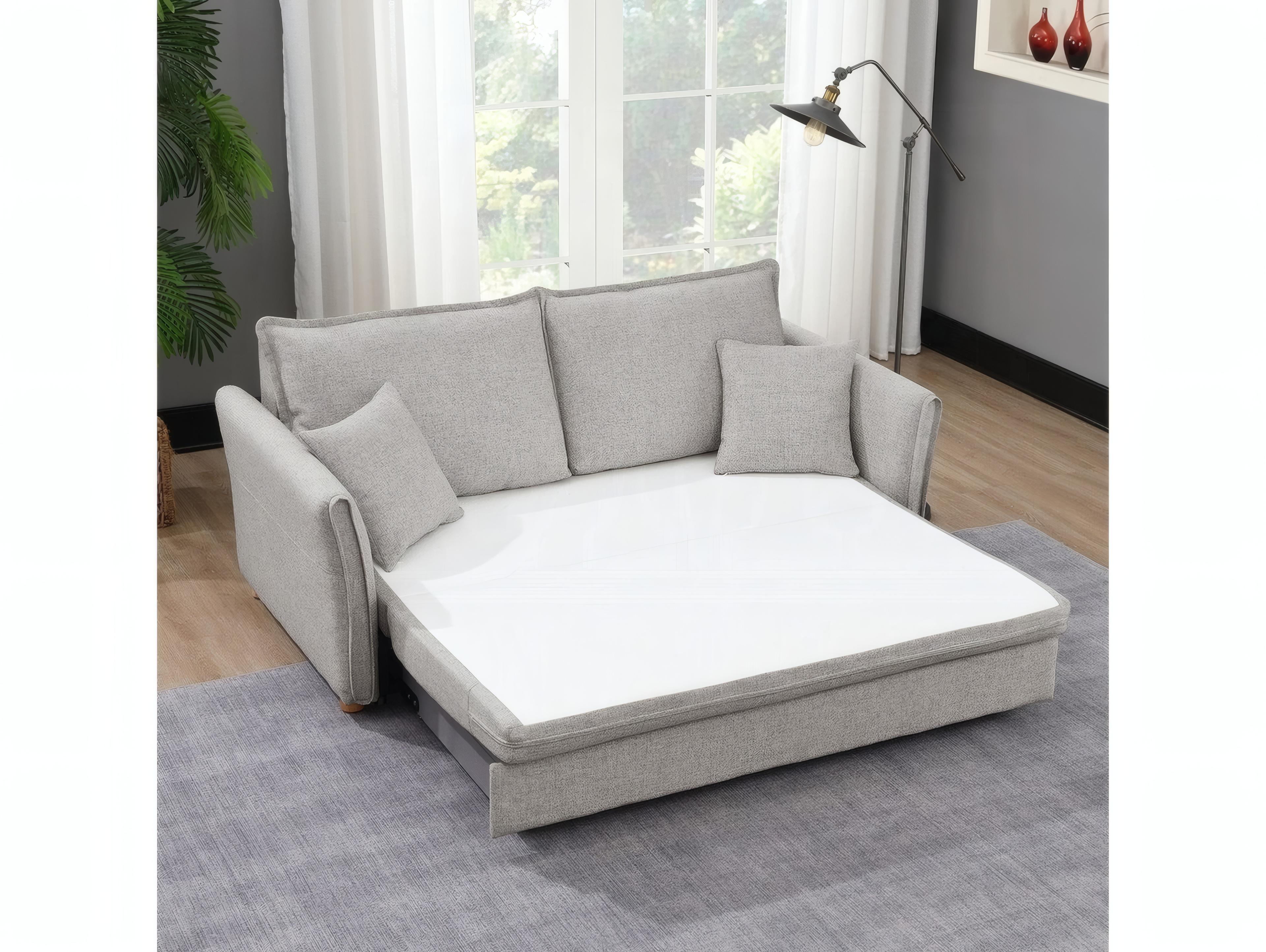 Acme Furniture Oran Gray Chenille Upholstered Sofa Bed