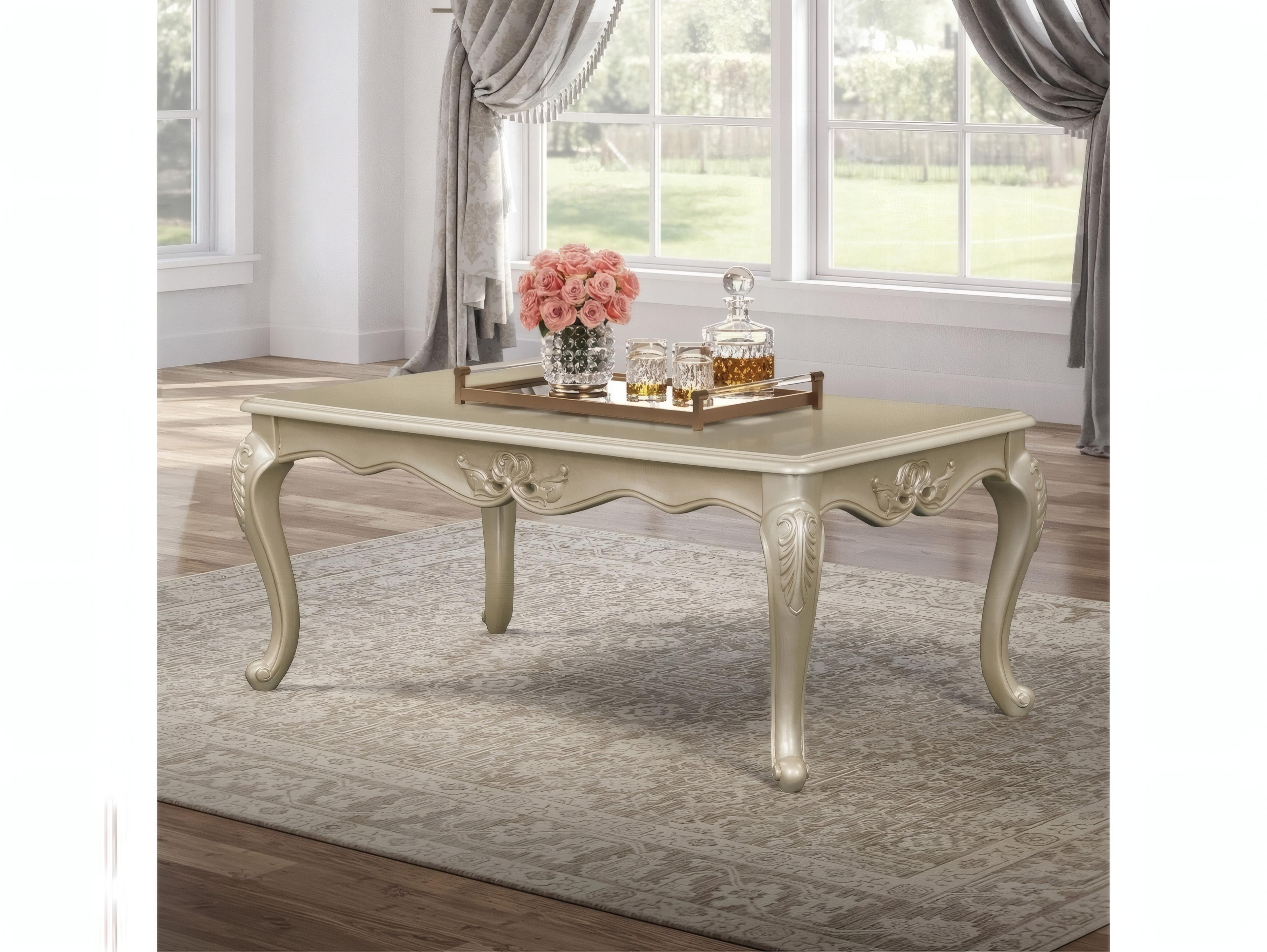 Acme Furniture Libertee Rectangular Wood Champagne Coffee Table