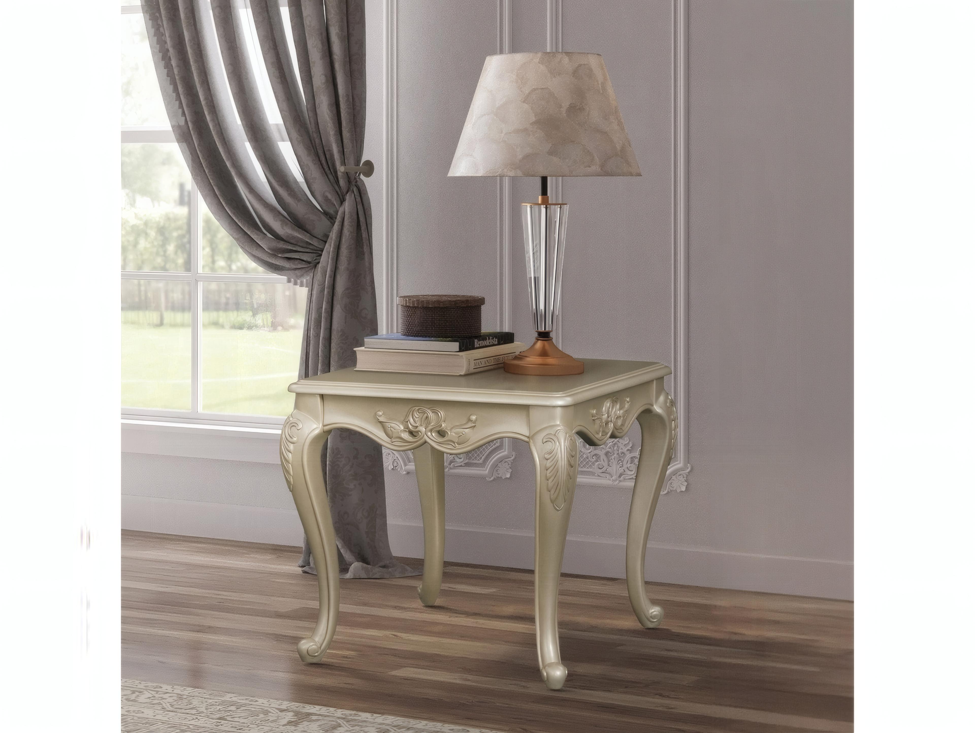 Acme Furniture Libertee Square Wood Champagne End Table