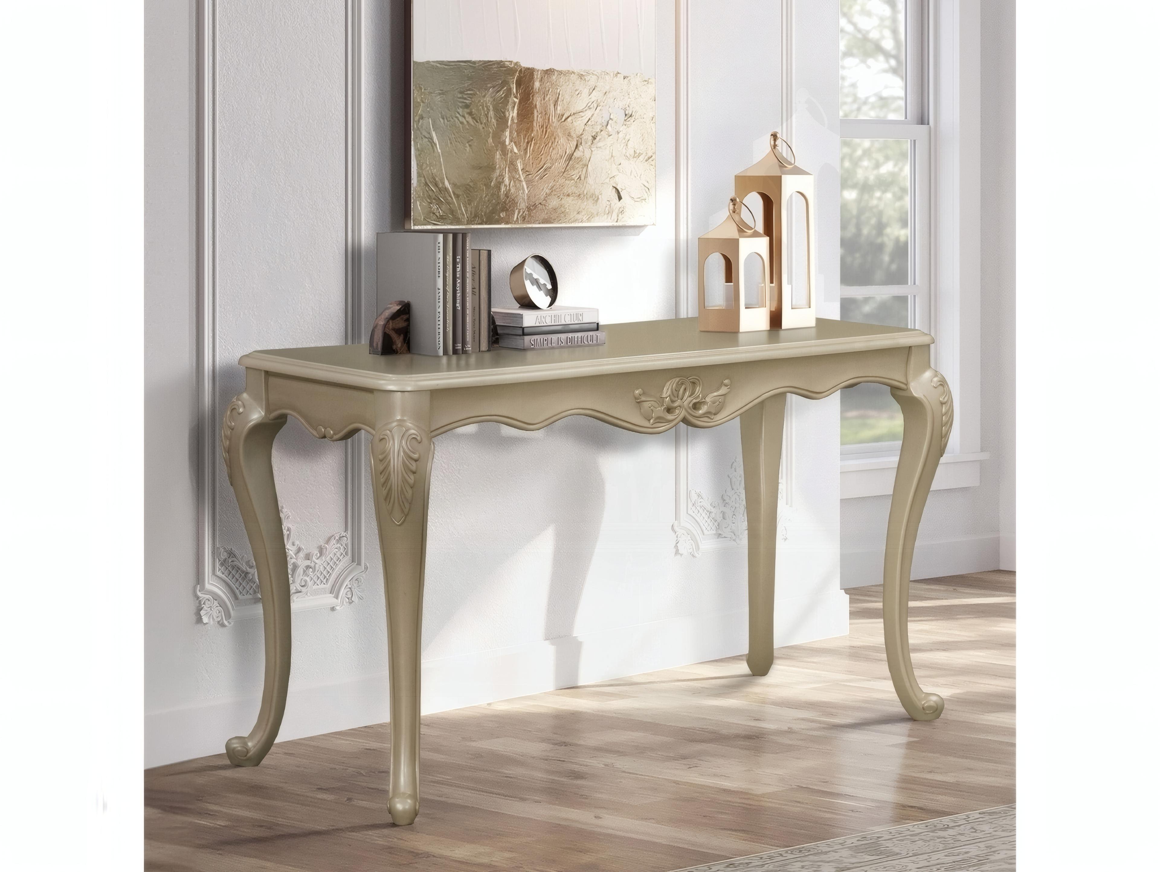 Acme Furniture Libertee Rectangular Wood Champagne Console Table