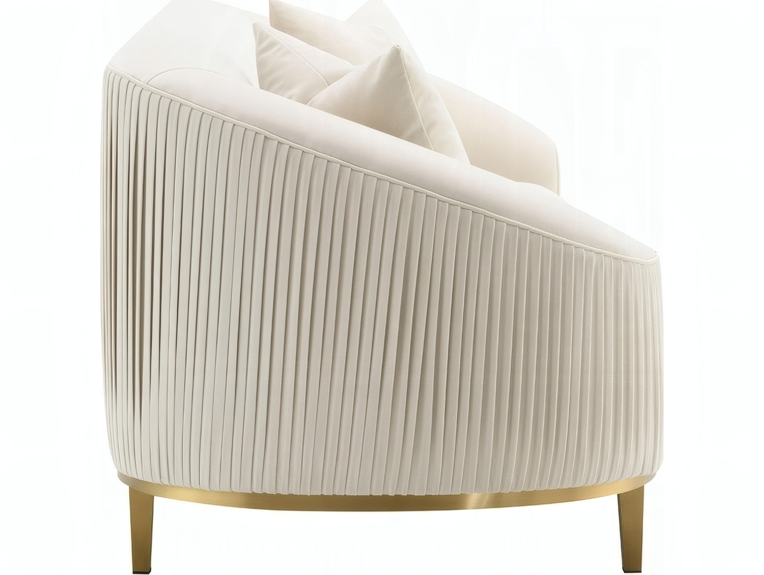 Acme Furniture Martina Ivory Velvet Cream Upholstered Sofa