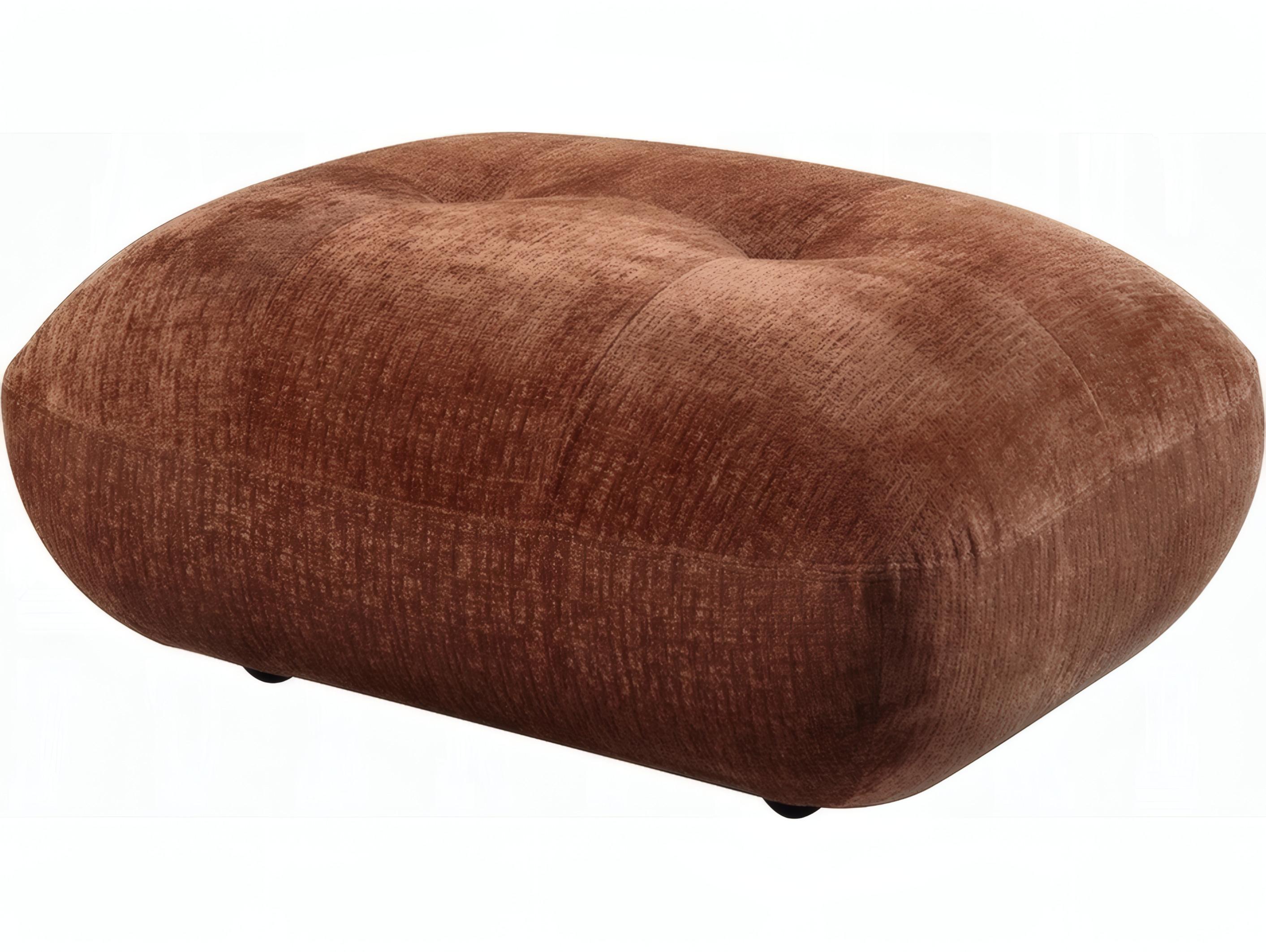 Acme Furniture Carrick Rust Brown Chenille Upholstered Ottoman