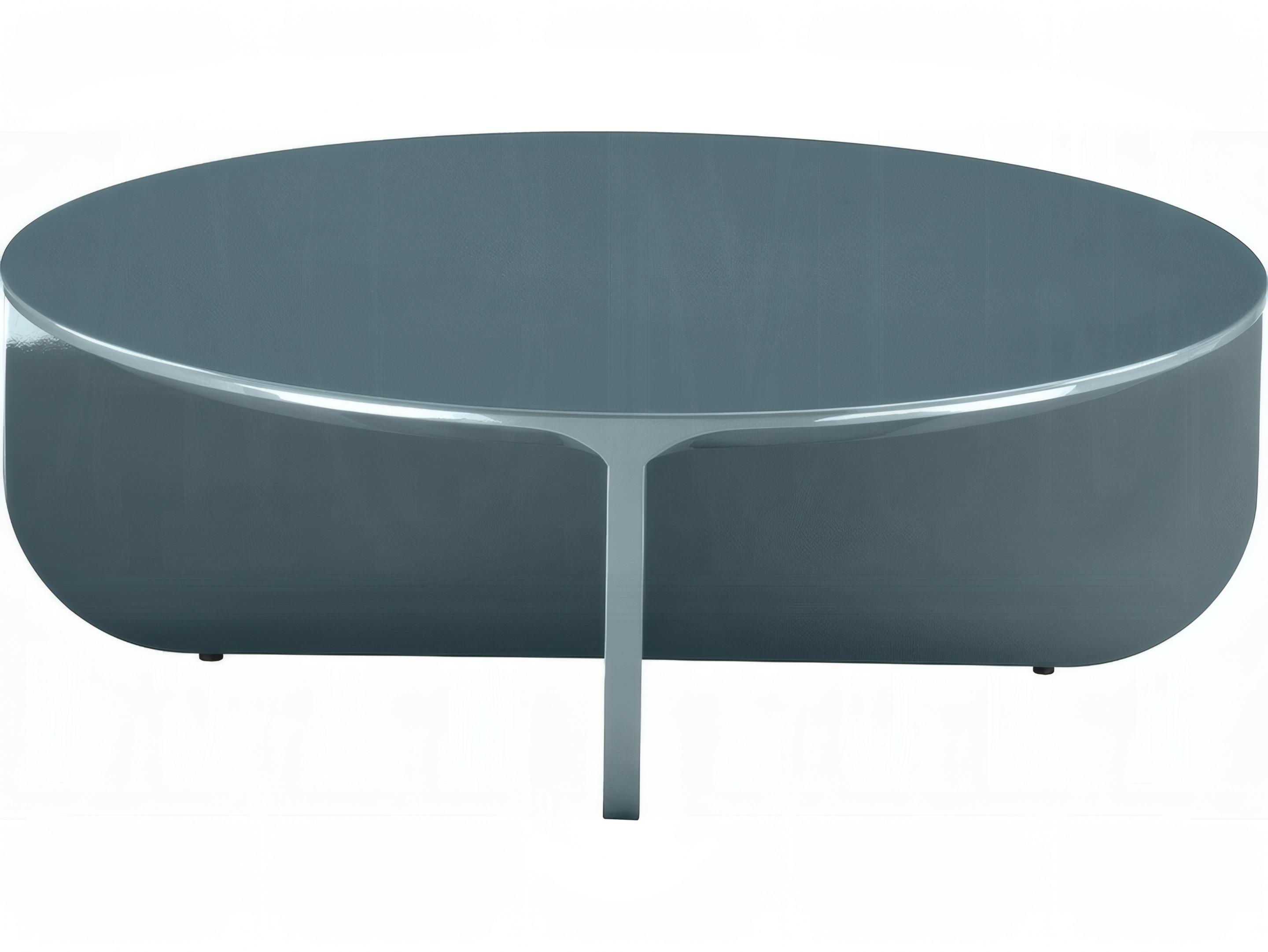 Acme Furniture Lamond Round Wood Teal High Gloss Coffee Table