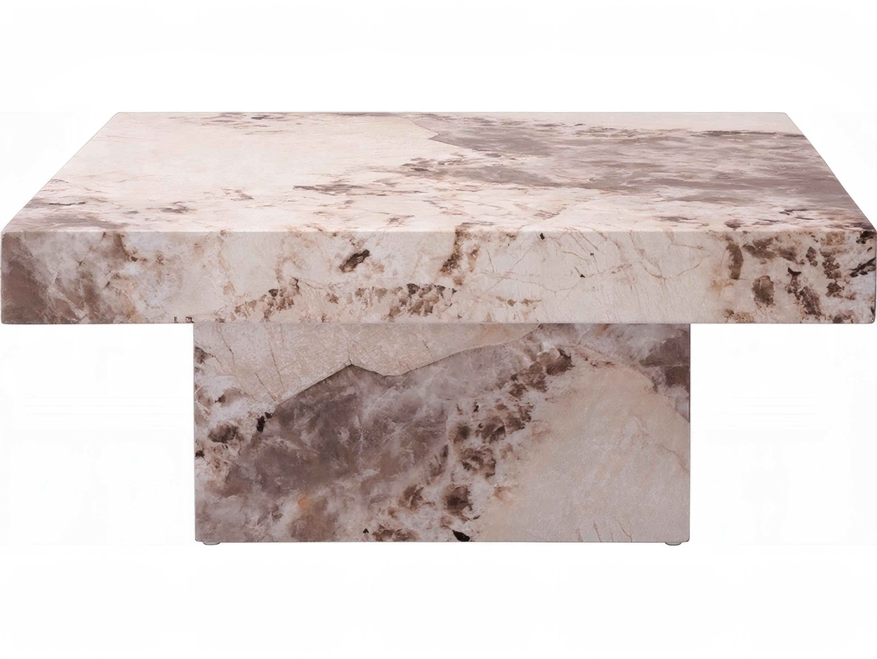 Acme Furniture Fultan Square Faux Stone Engineered Coffee Table