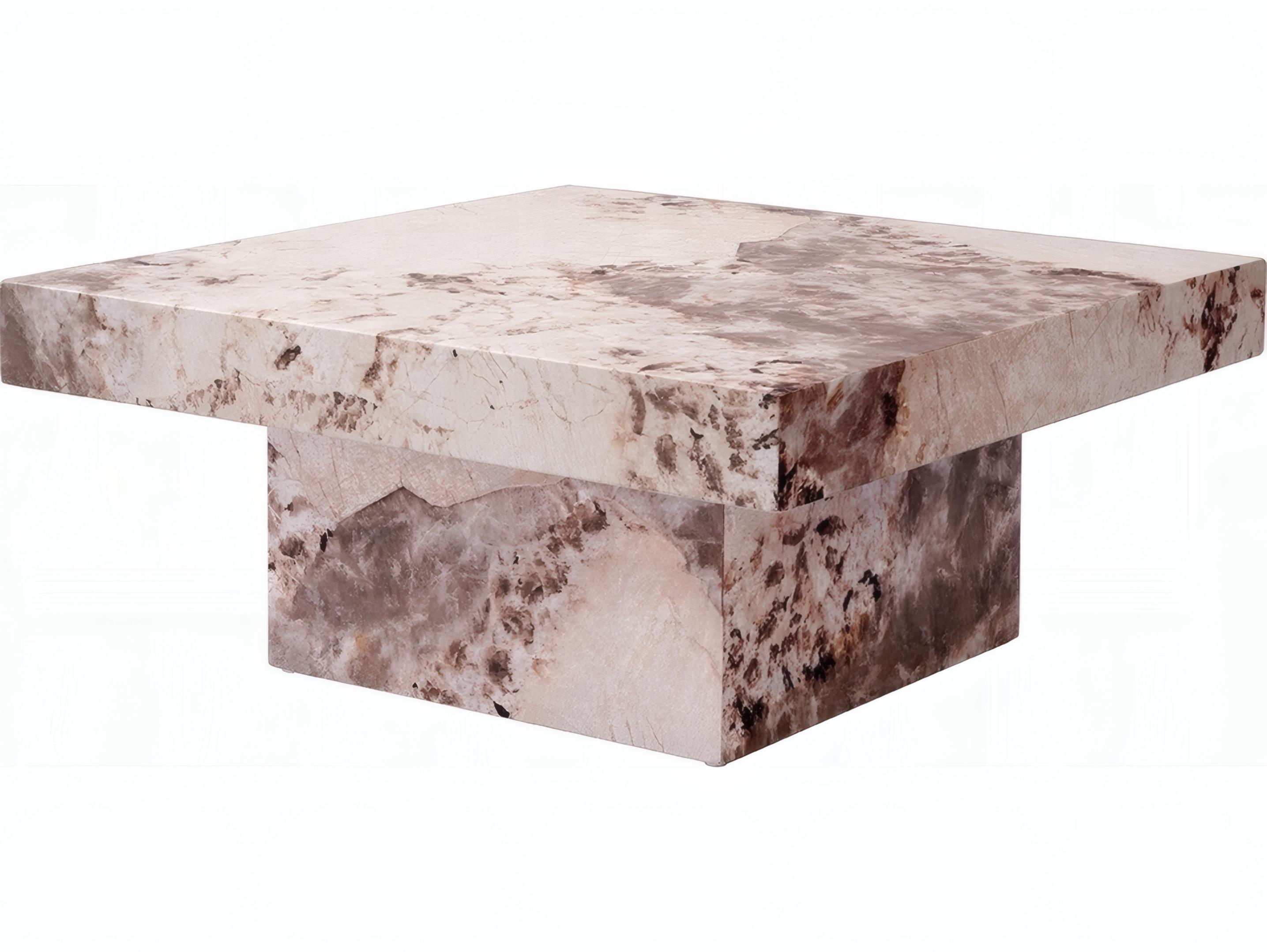 Acme Furniture Fultan Square Faux Stone Engineered Coffee Table