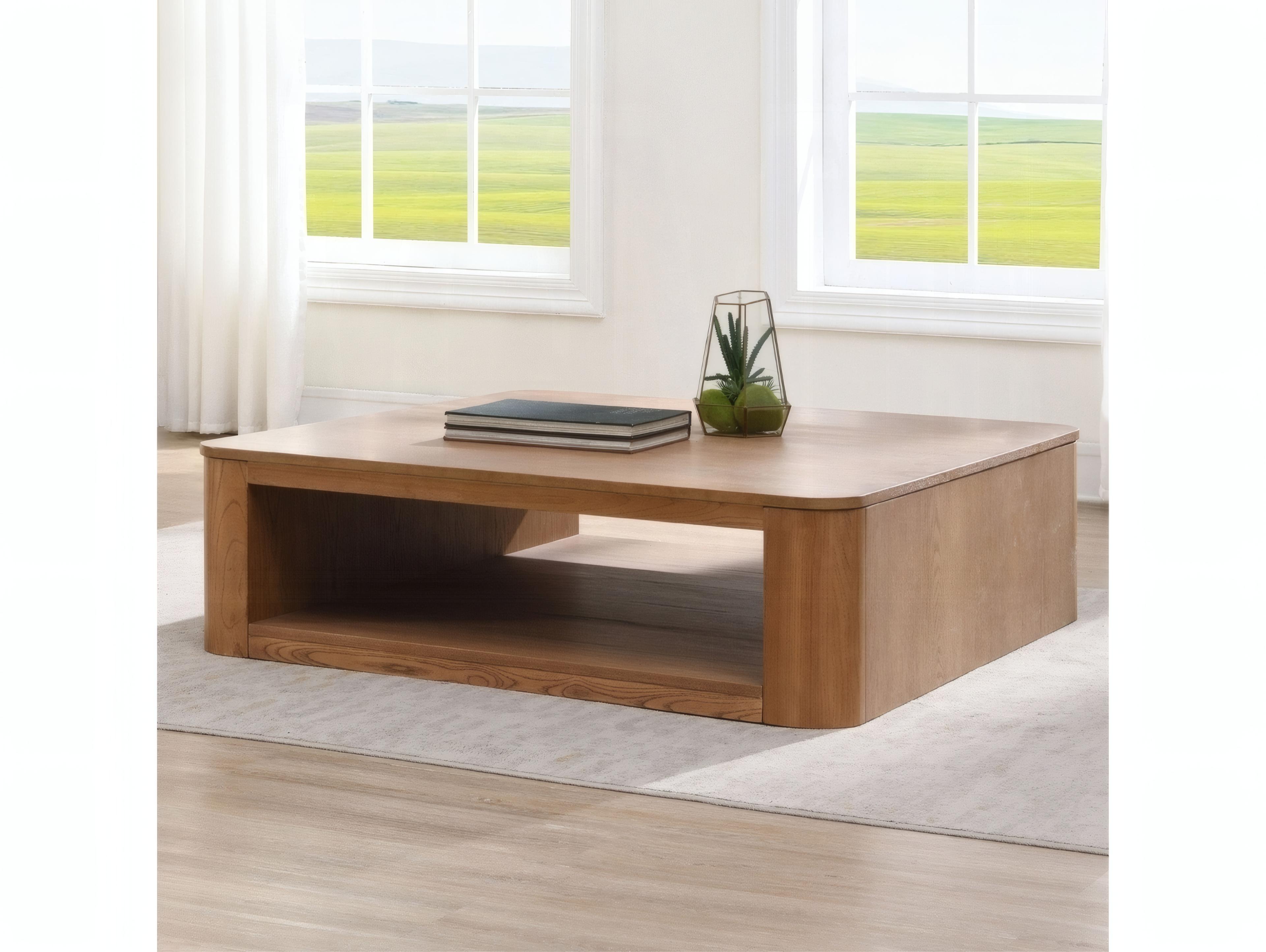 Acme Furniture Zoey Square Wood Oak Coffee Table