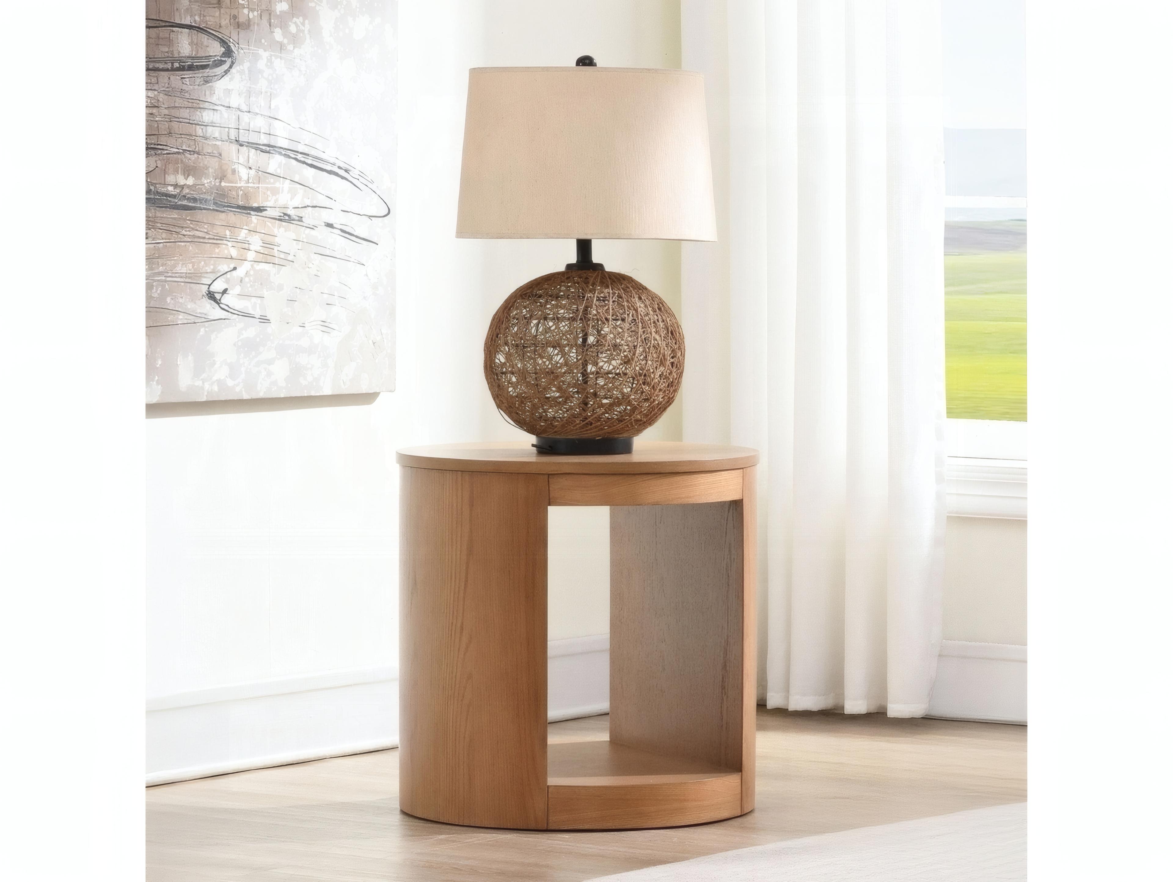 Acme Furniture Zoey Round Wood Oak End Table