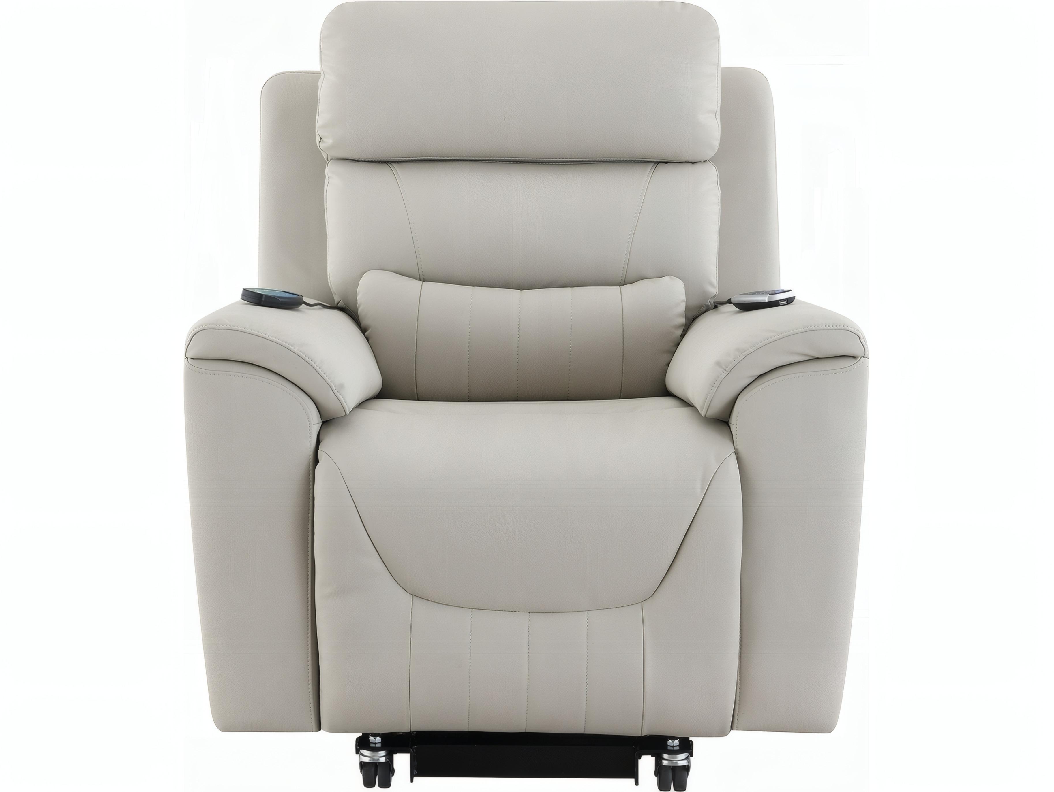 Acme Furniture Marsha Light Gray Silicone Synthetic Leather Faux Recliner