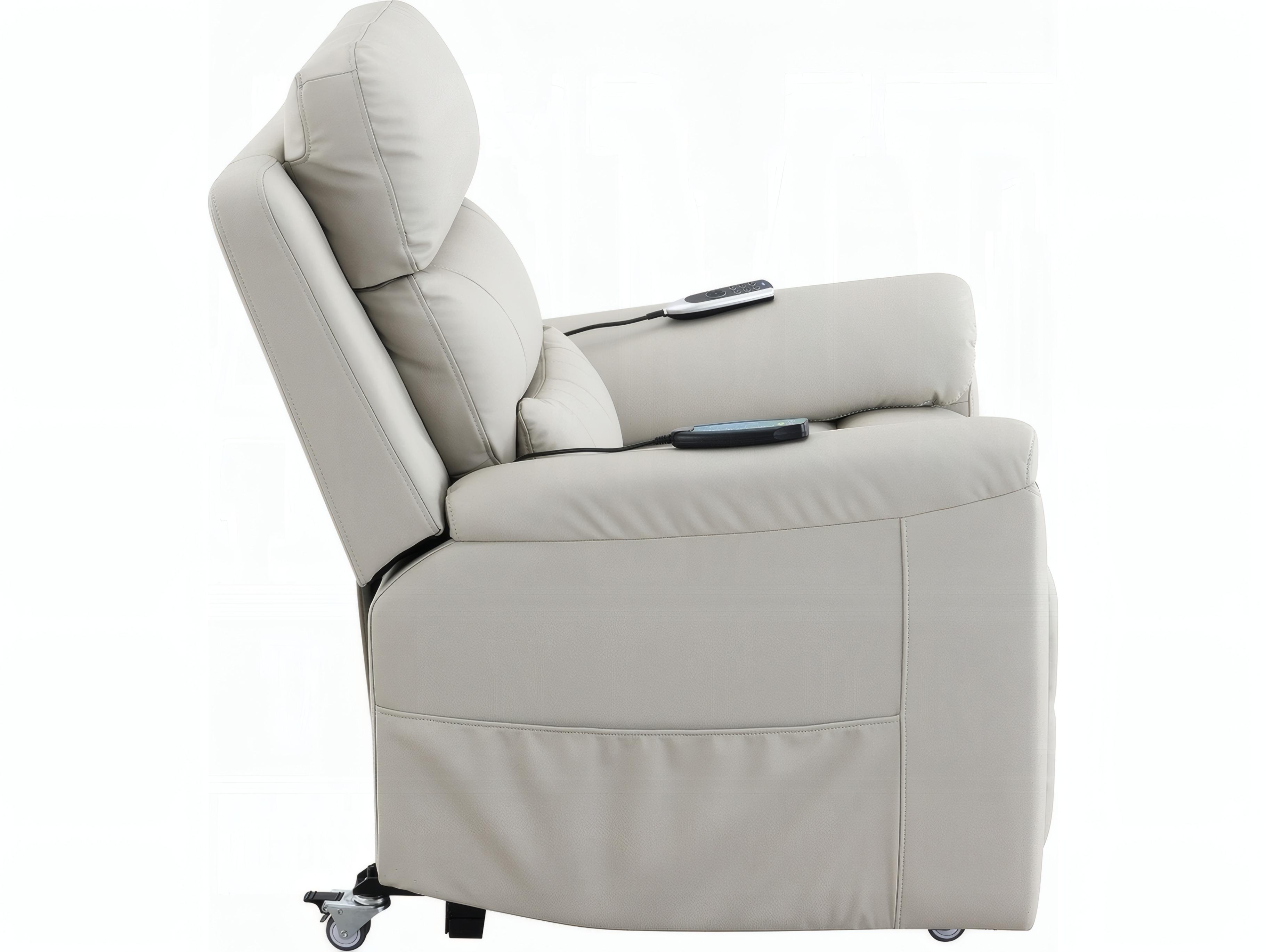 Acme Furniture Marsha Light Gray Silicone Synthetic Leather Faux Recliner