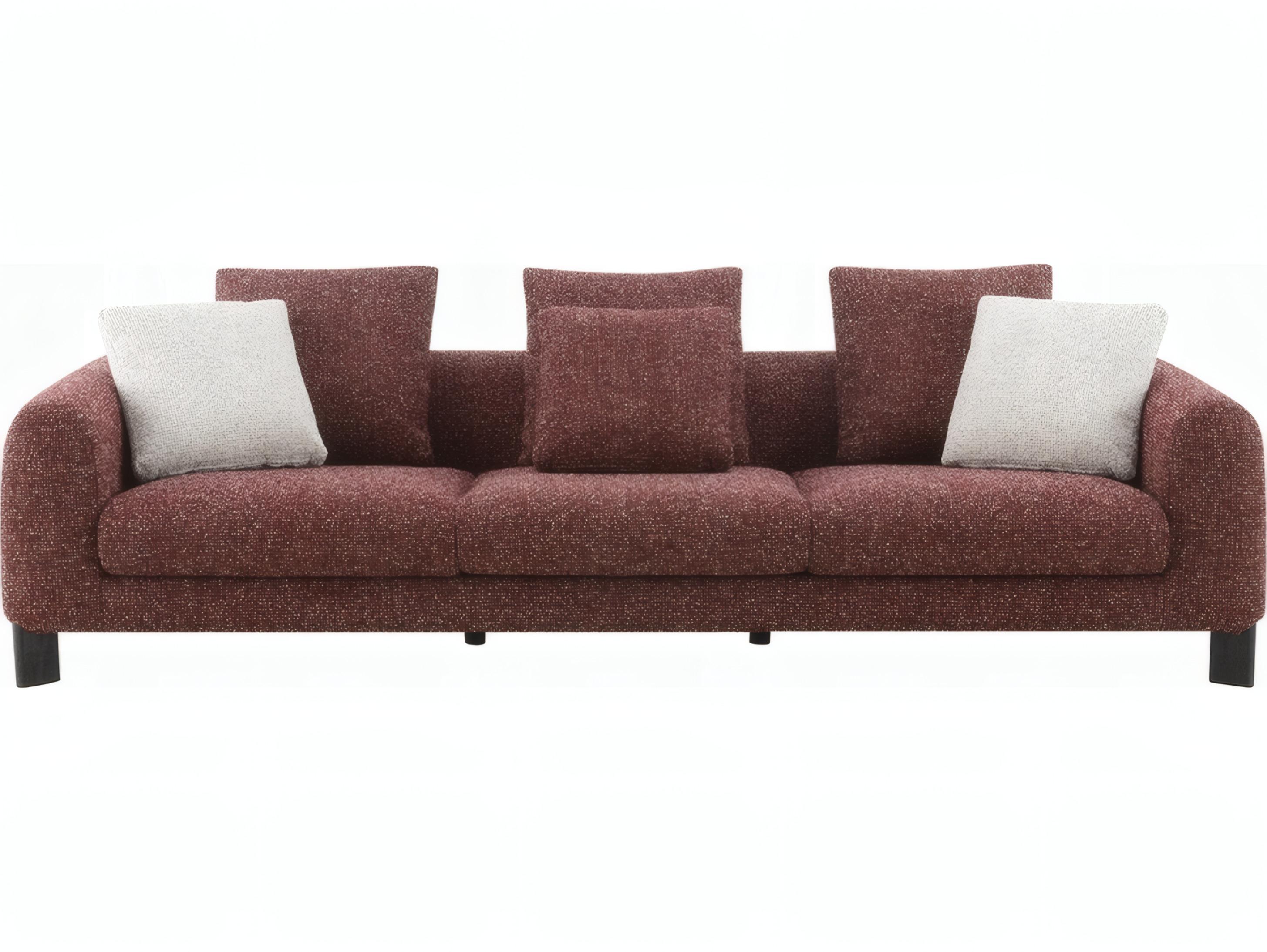 Acme Furniture Mardi Maroon Tweed Burgundy Upholstered Sofa