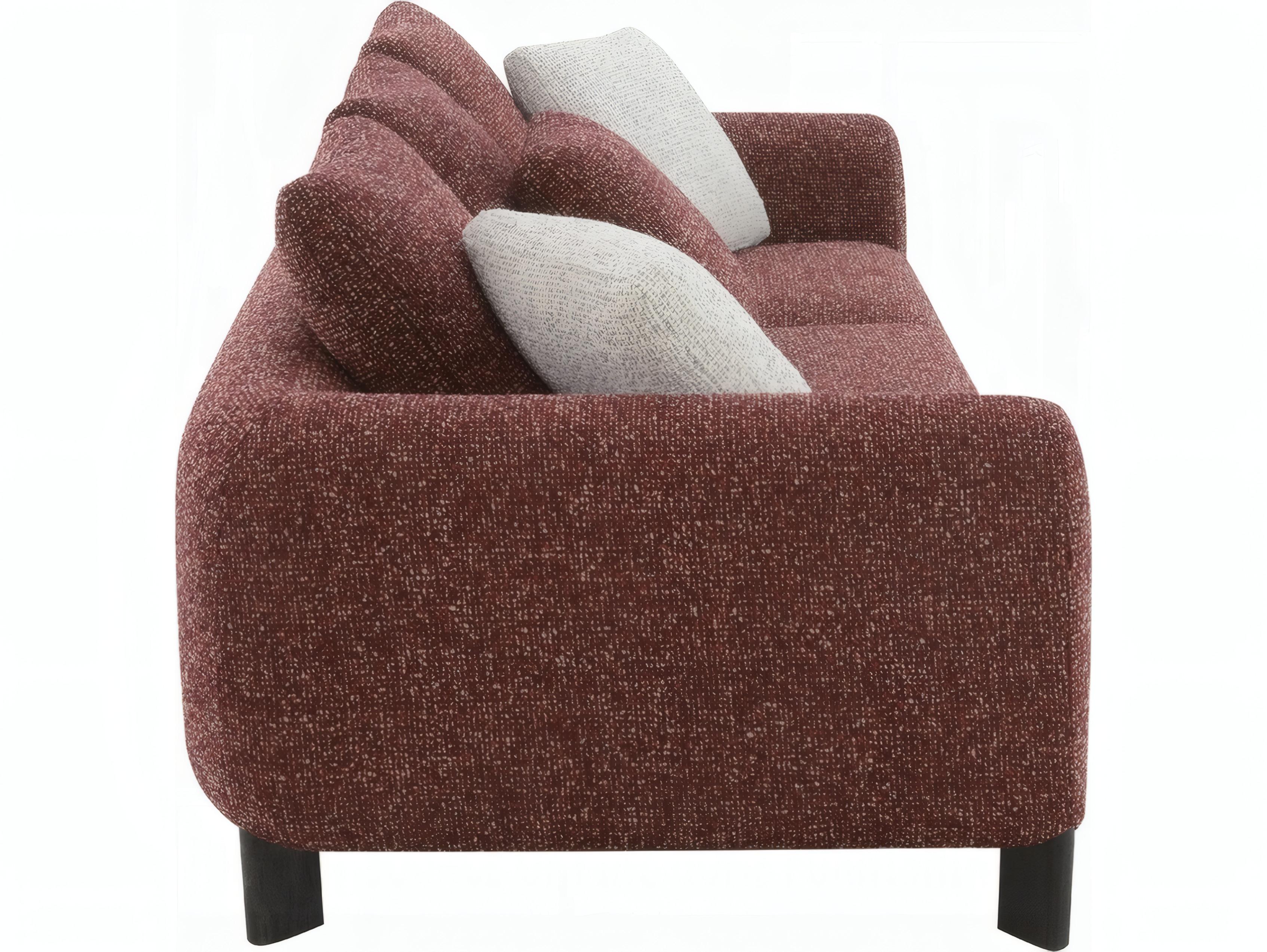 Acme Furniture Mardi Maroon Tweed Burgundy Upholstered Sofa