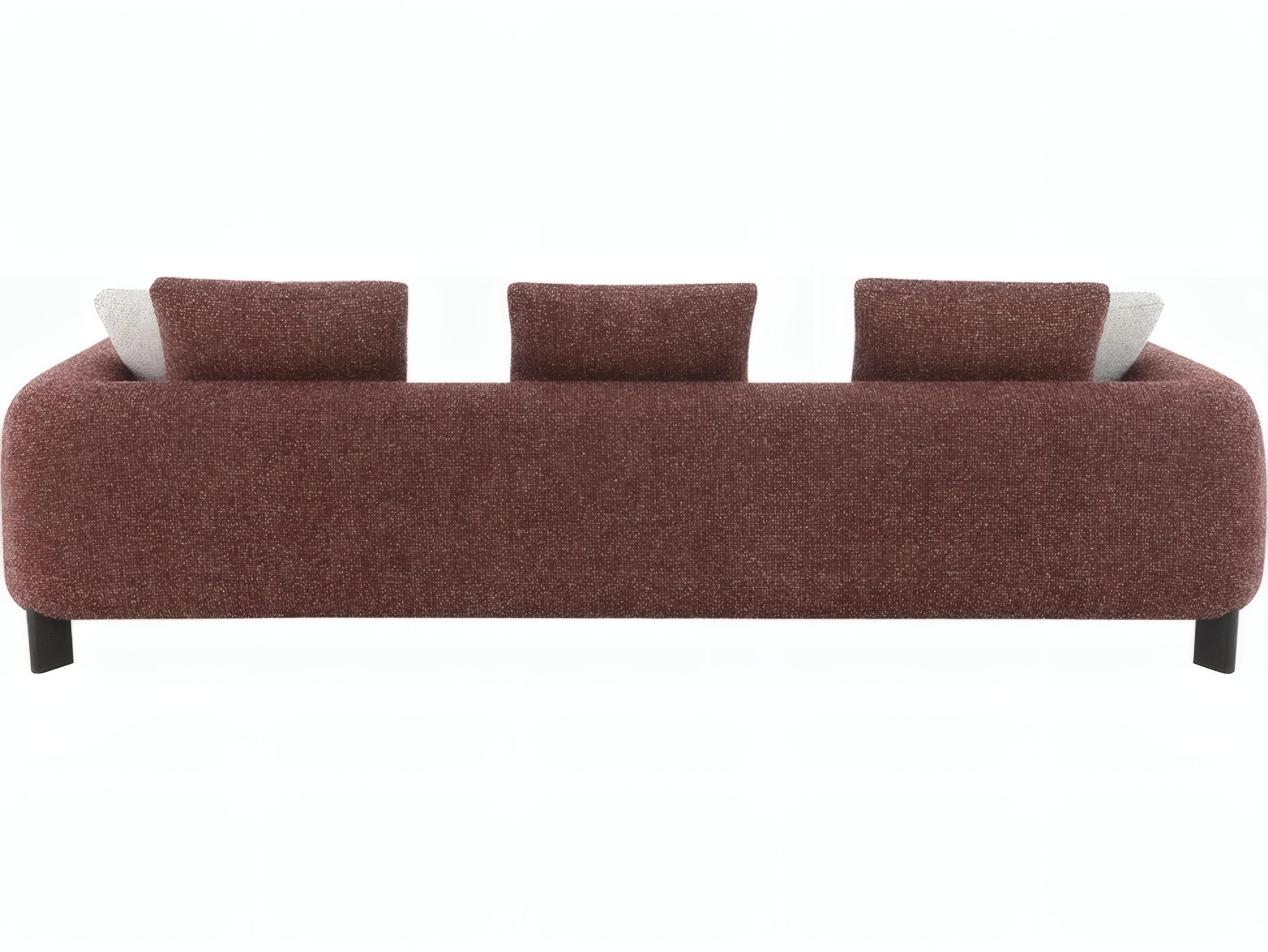 Acme Furniture Mardi Maroon Tweed Burgundy Upholstered Sofa