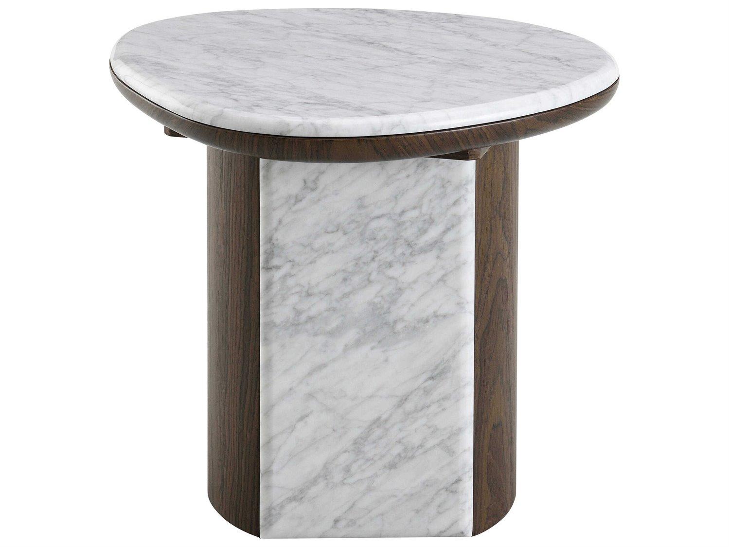 Acme Furniture Haidar Natural Marble Brown End Table