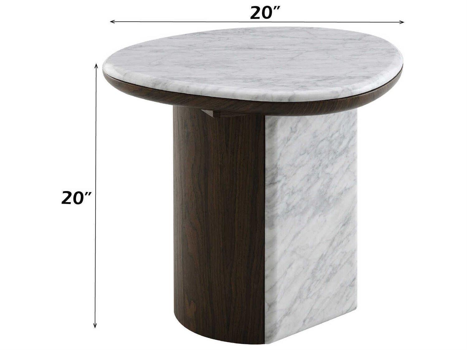 Acme Furniture Haidar Natural Marble Brown End Table