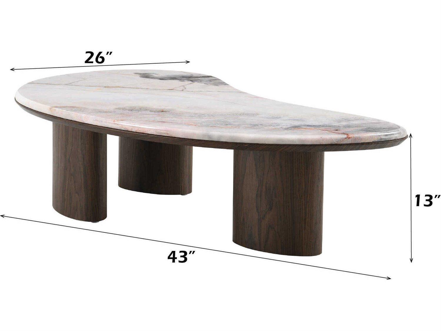 Acme Furniture Hanale Natural Marble Brown Coffee Table