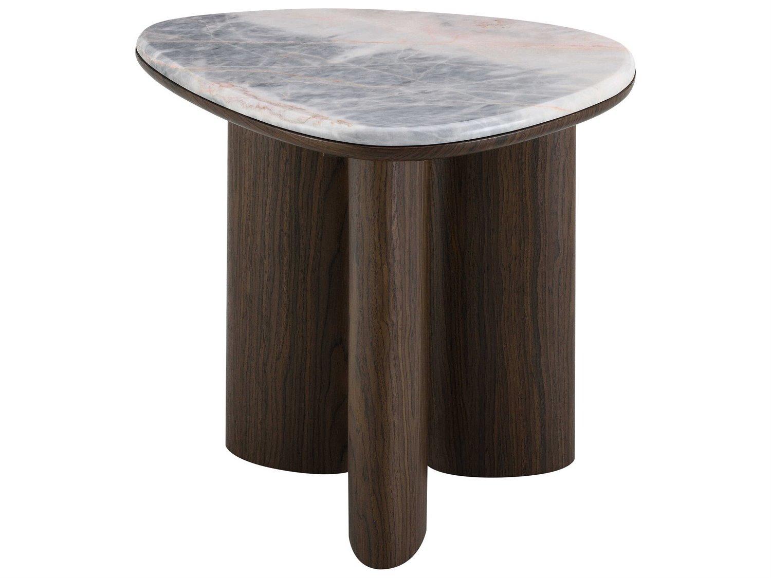 Acme Furniture Hanale Natural Marble Brown End Table