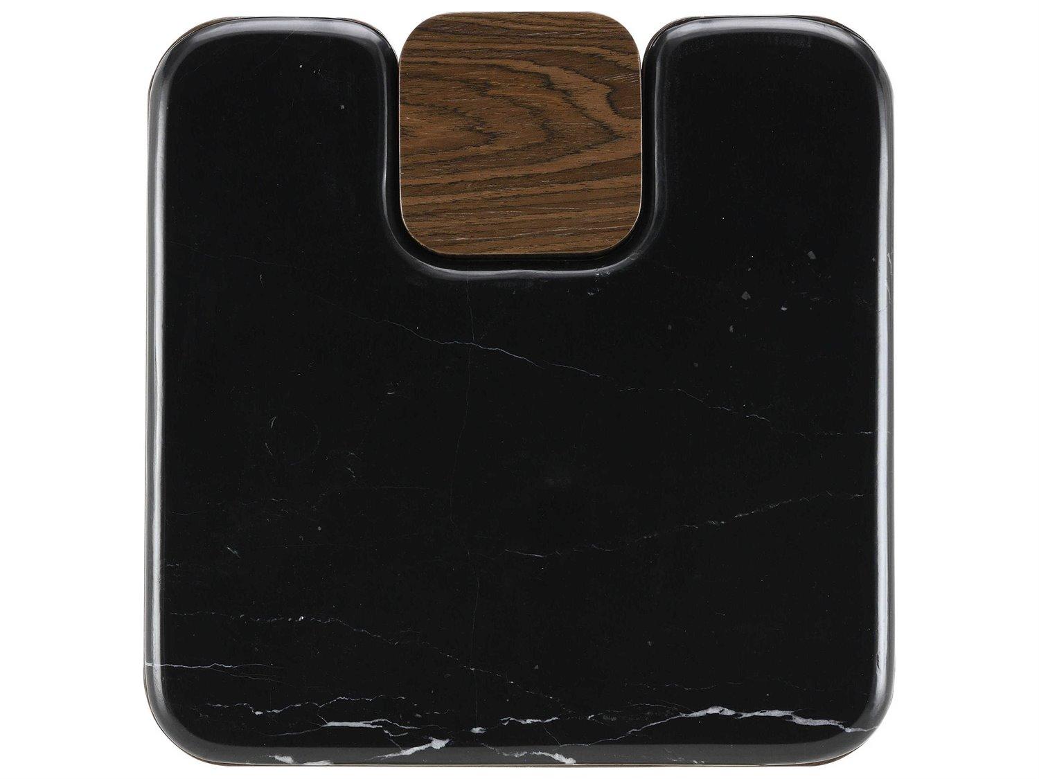 Acme Furniture Dana Square Natural Marble Top Dark Walnut End Table