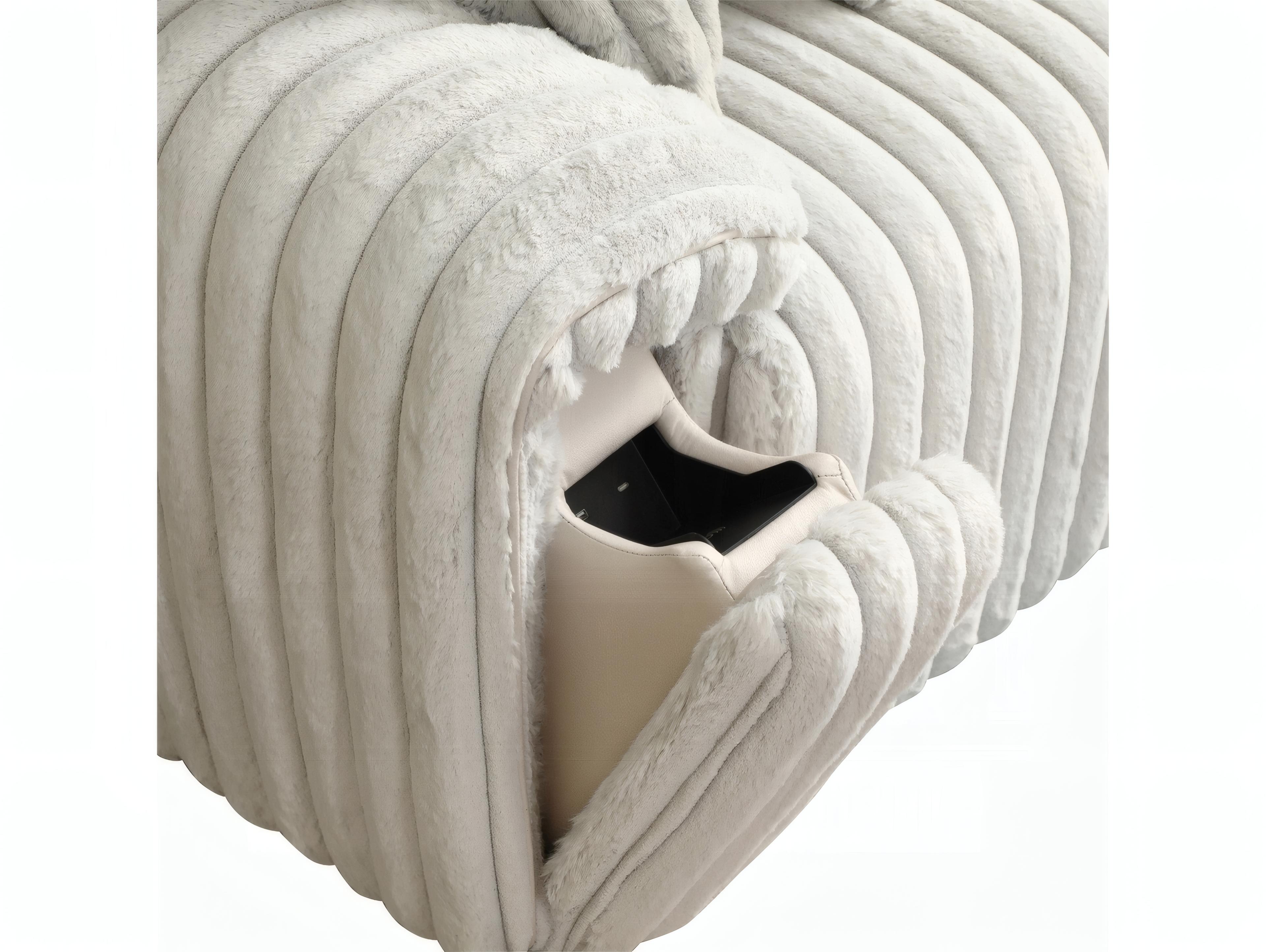 Acme Furniture Jaya Mondo Grey Corduroy Upholstered Sofa Bed