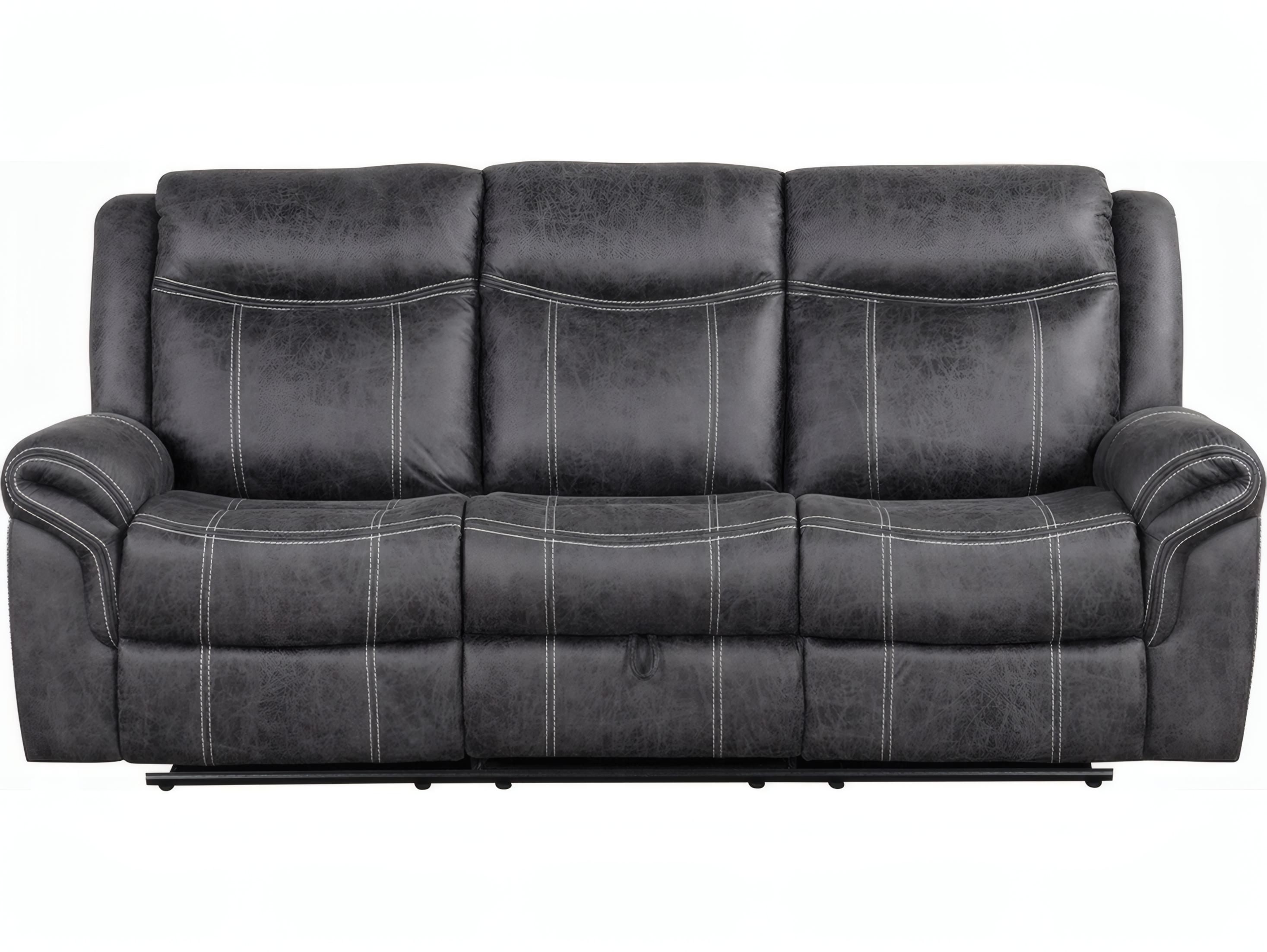 Acme Furniture Zubaida Dark Gray Polish Microfiber Velvet Upholstered Sofa