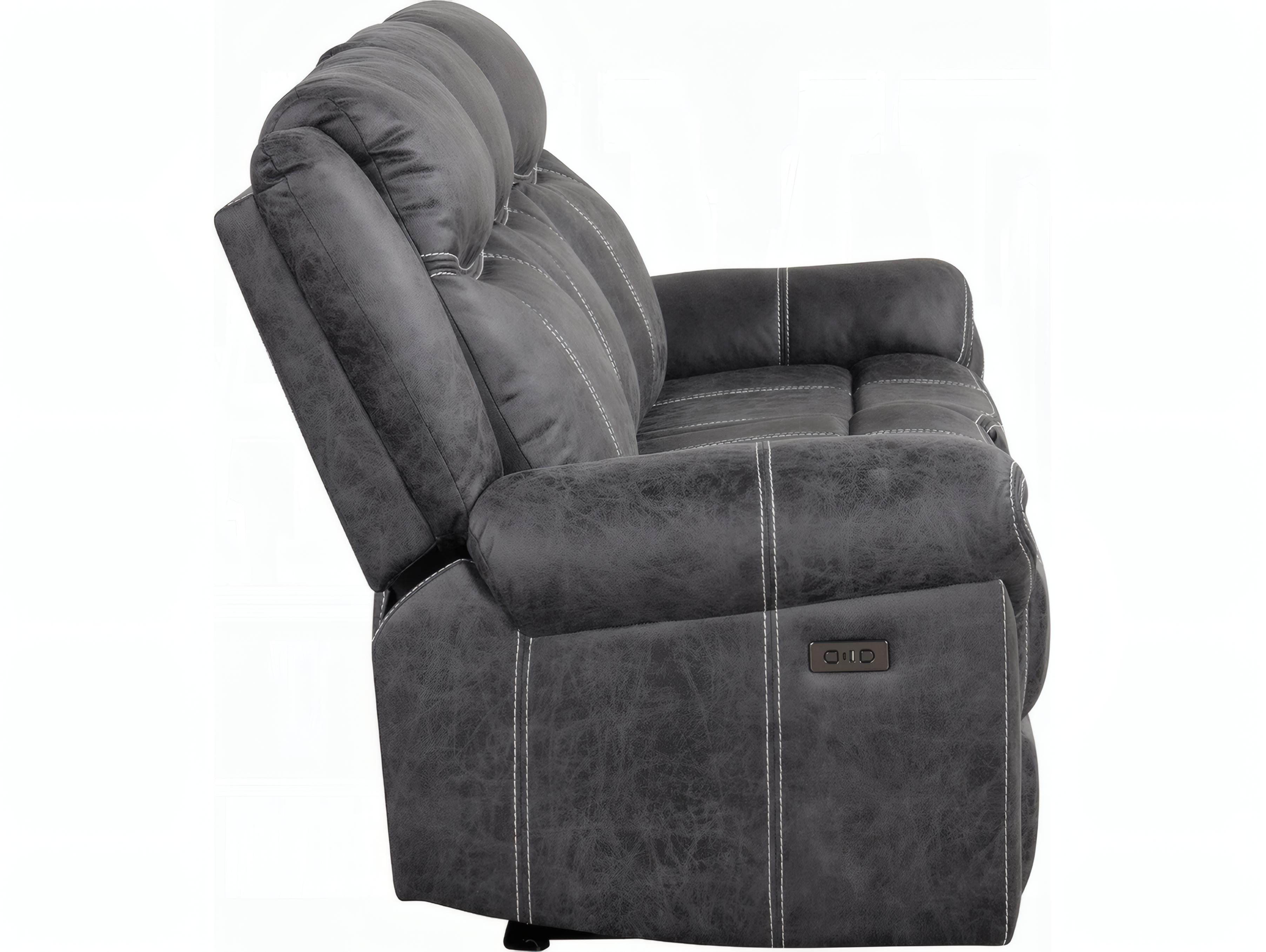 Acme Furniture Zubaida Dark Gray Polish Microfiber Velvet Upholstered Sofa