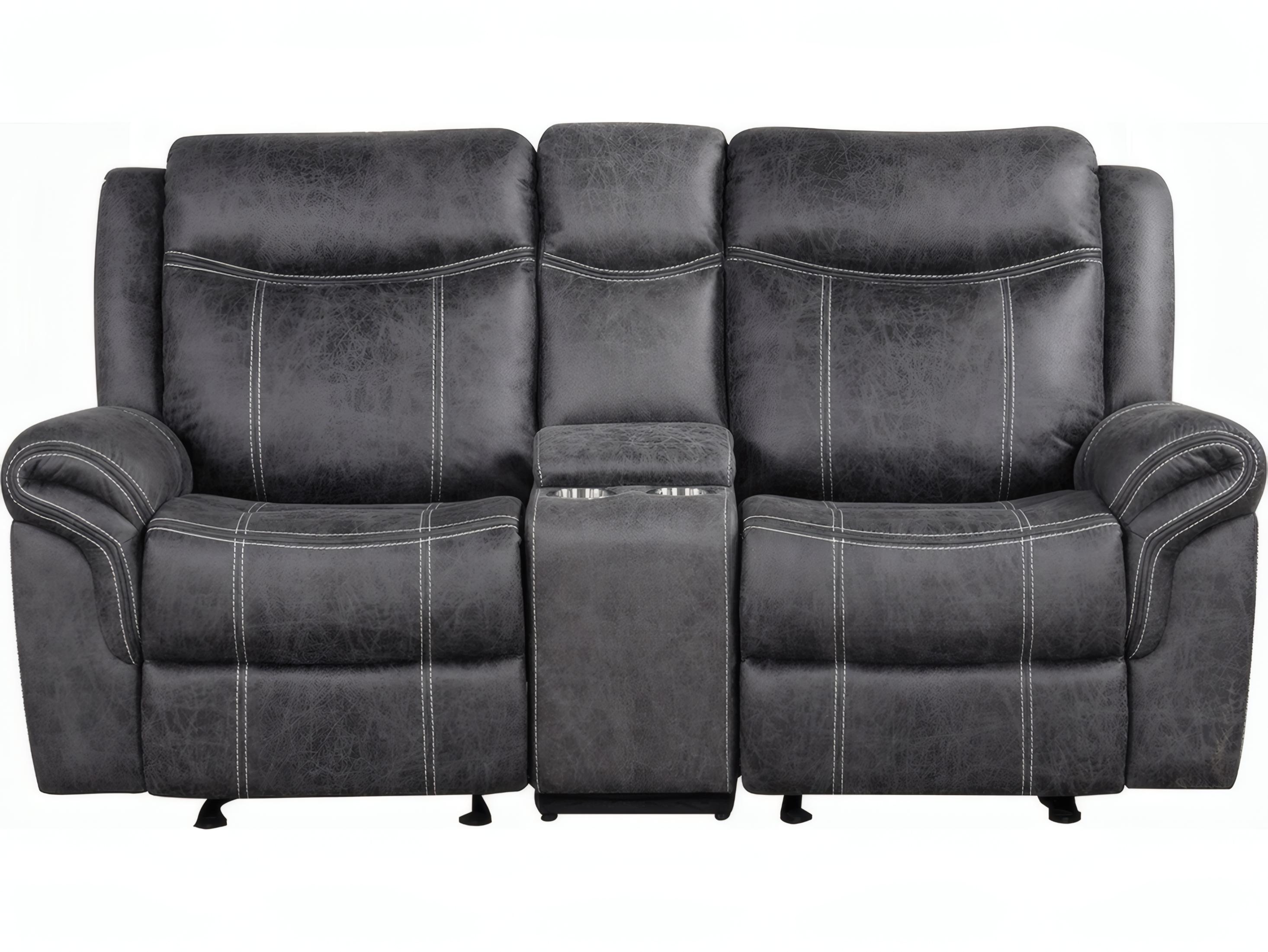 Acme Furniture Zubaida Dark Gray Polish Microfiber Upholstered Loveseat