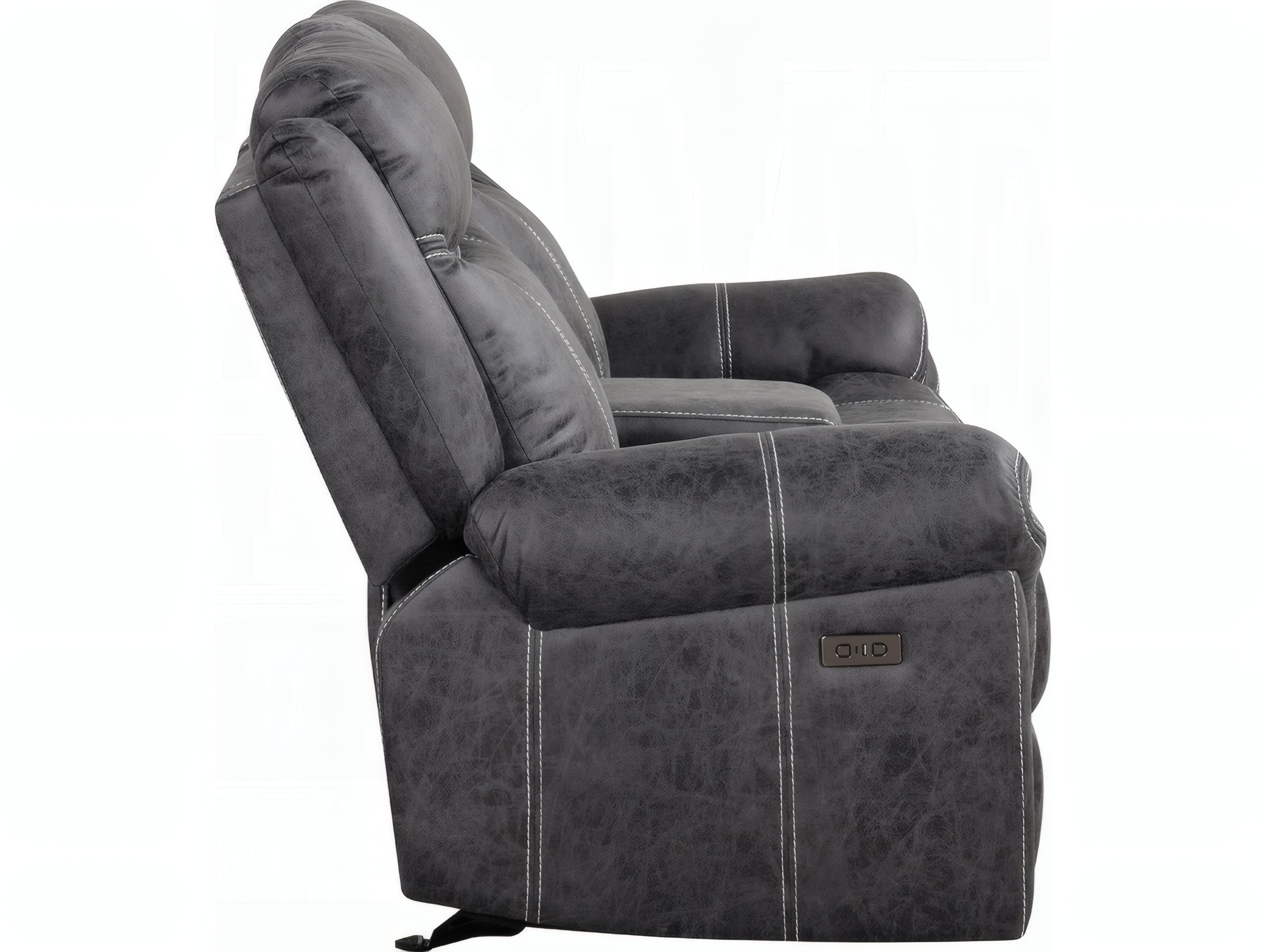 Acme Furniture Zubaida Dark Gray Polish Microfiber Upholstered Loveseat