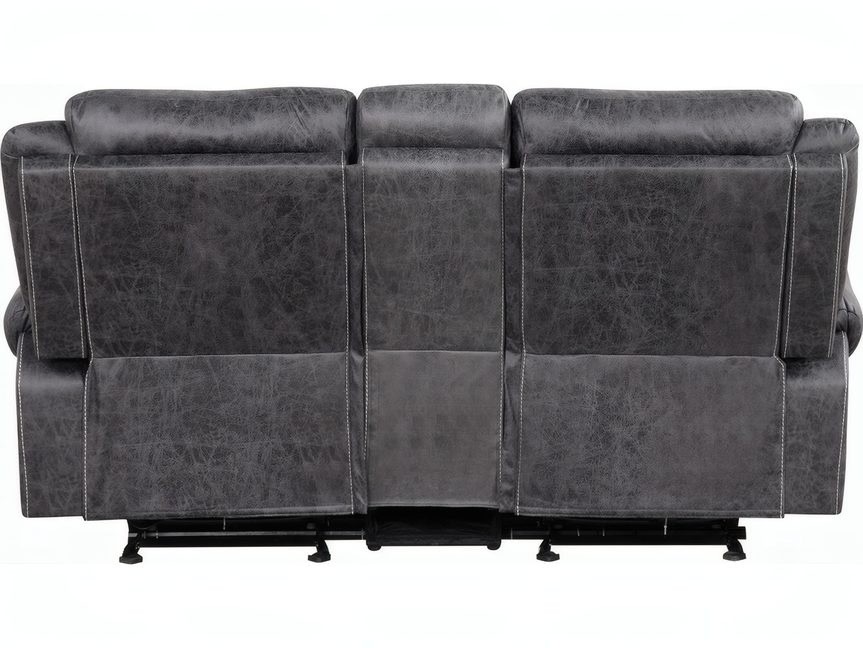 Acme Furniture Zubaida Dark Gray Polish Microfiber Upholstered Loveseat