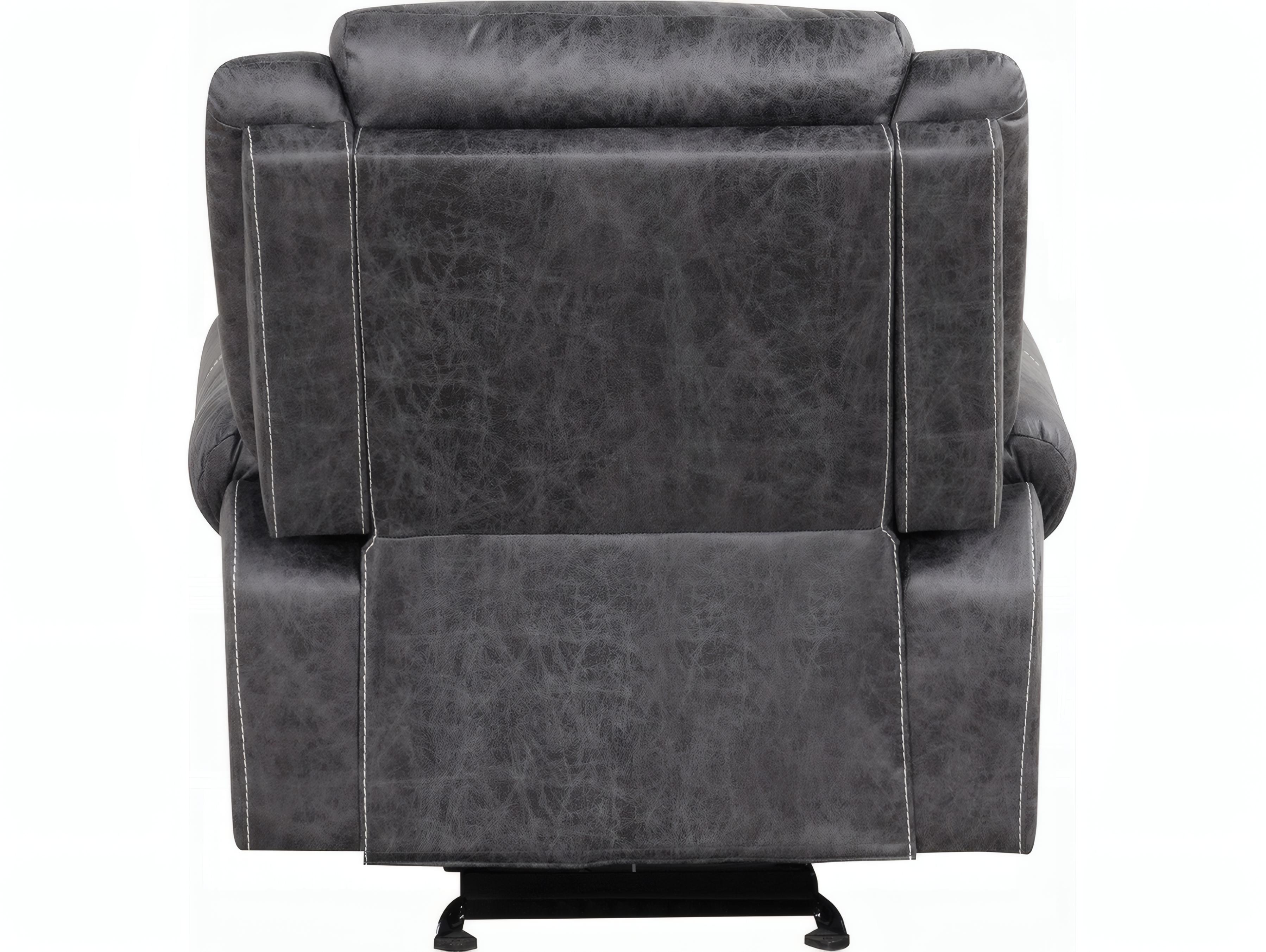 Acme Furniture Zubaida Dark Gray Polish Microfiber Upholstered Recliner