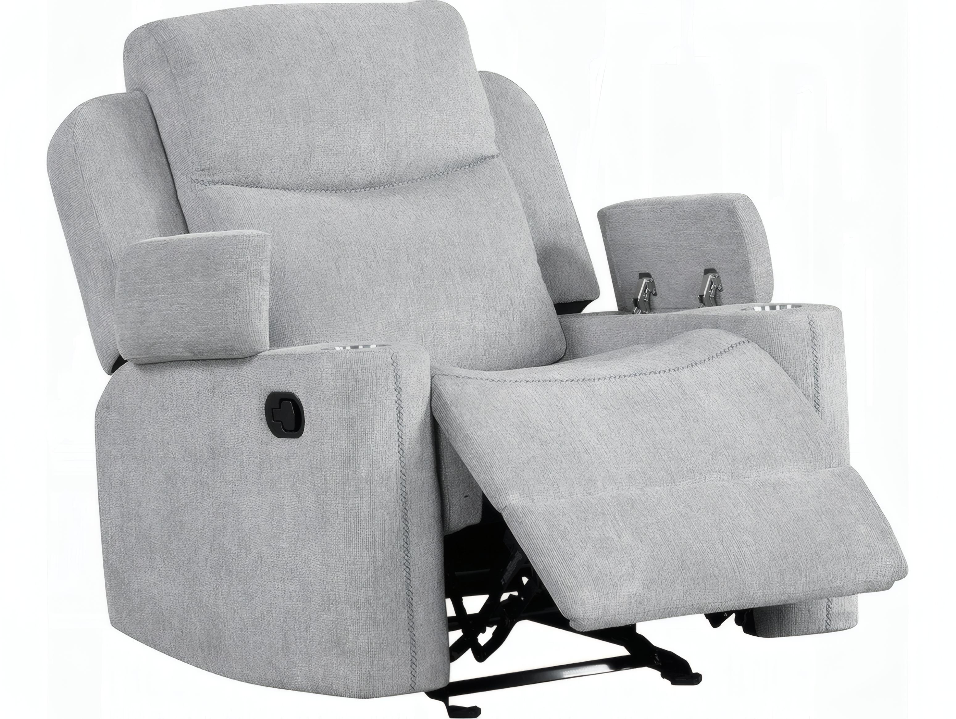 Acme Furniture Galya Light Gray Chenille Upholstered Recliner