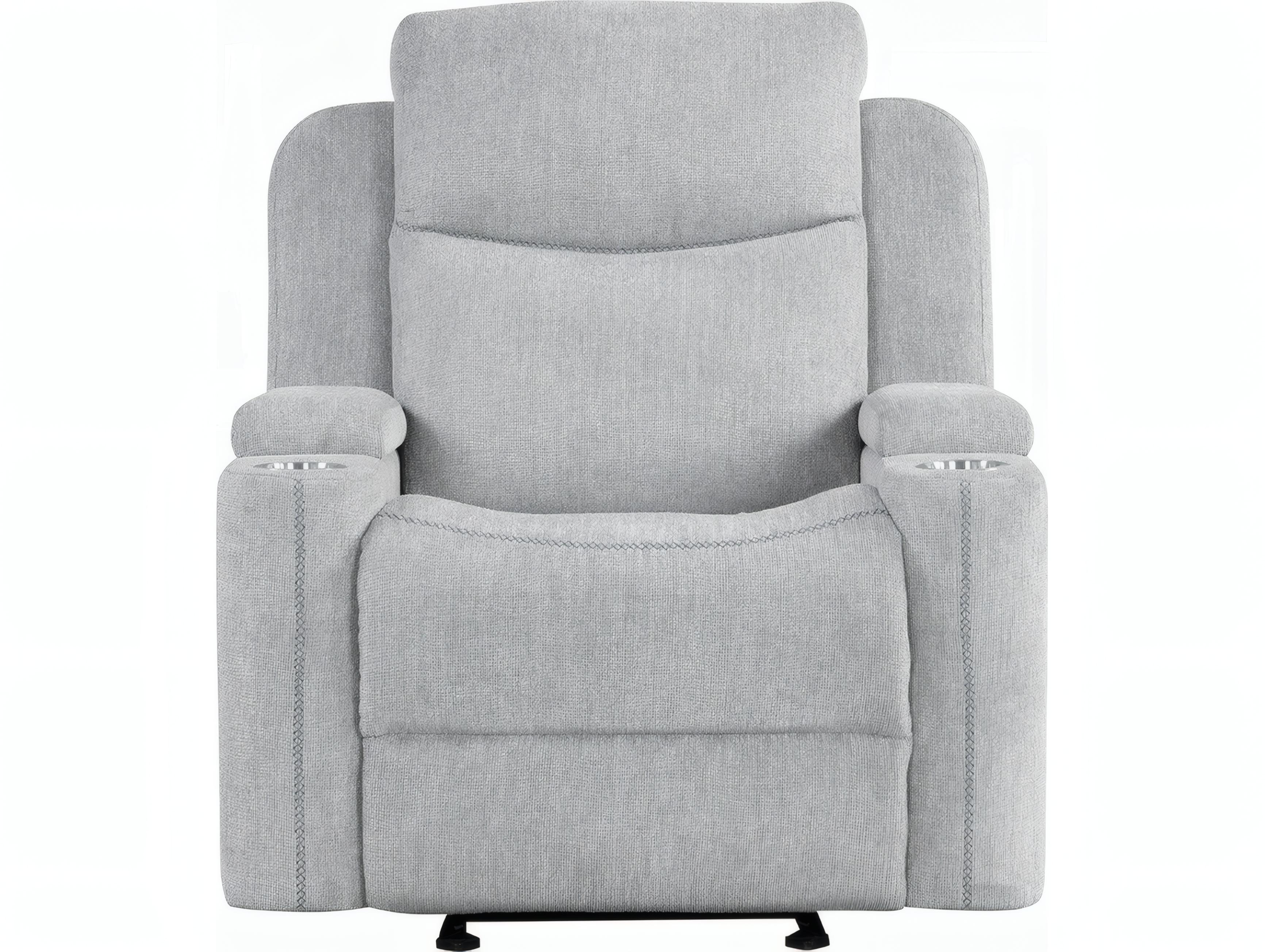 Acme Furniture Galya Light Gray Chenille Upholstered Recliner