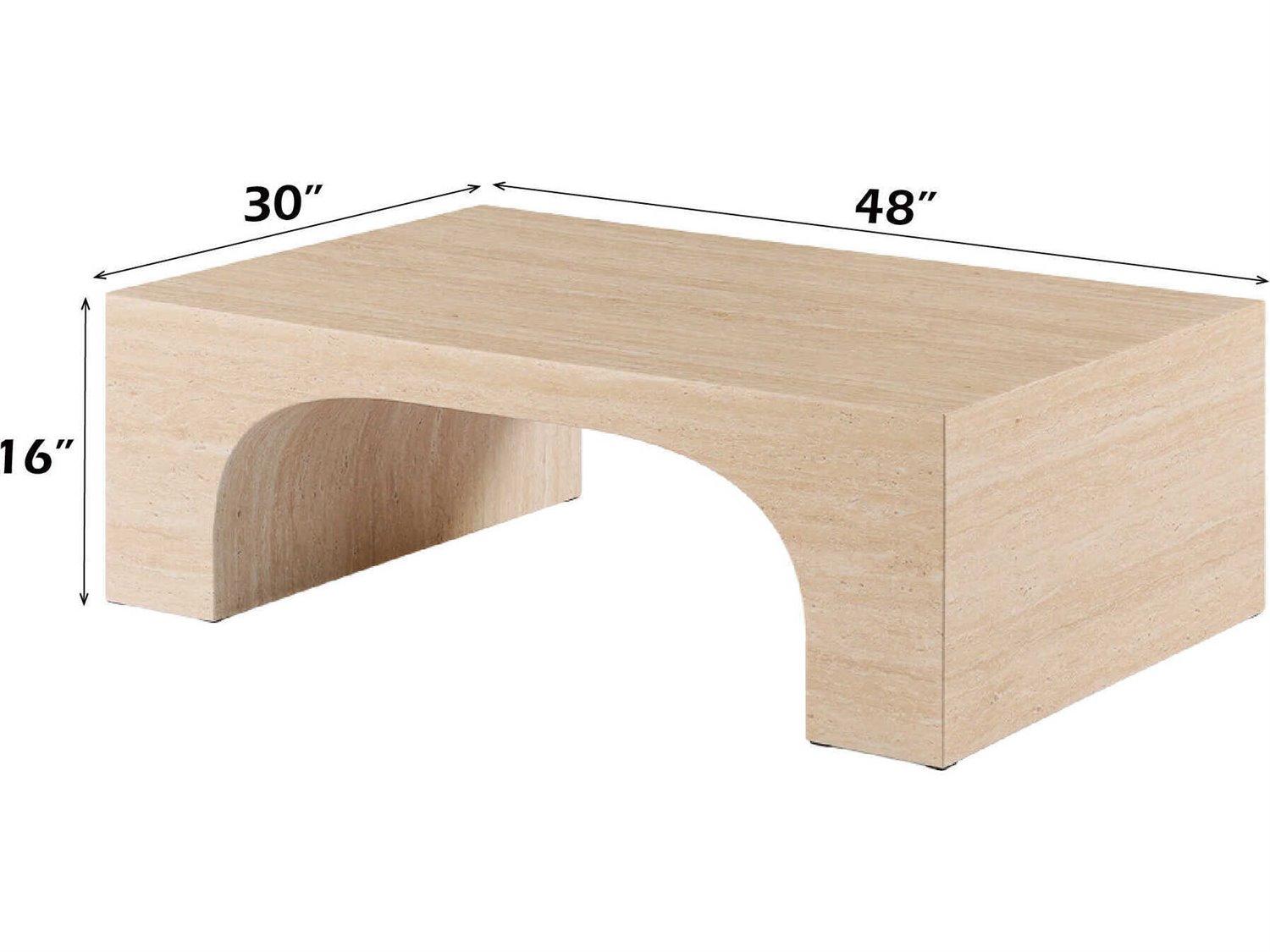 Acme Furniture Inca Rectangular Travertine Stone Coffee Table