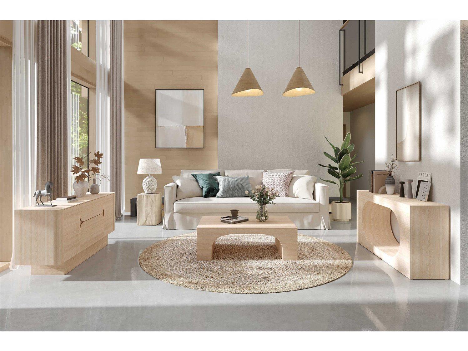 Acme Furniture Inca Rectangular Travertine Stone Coffee Table